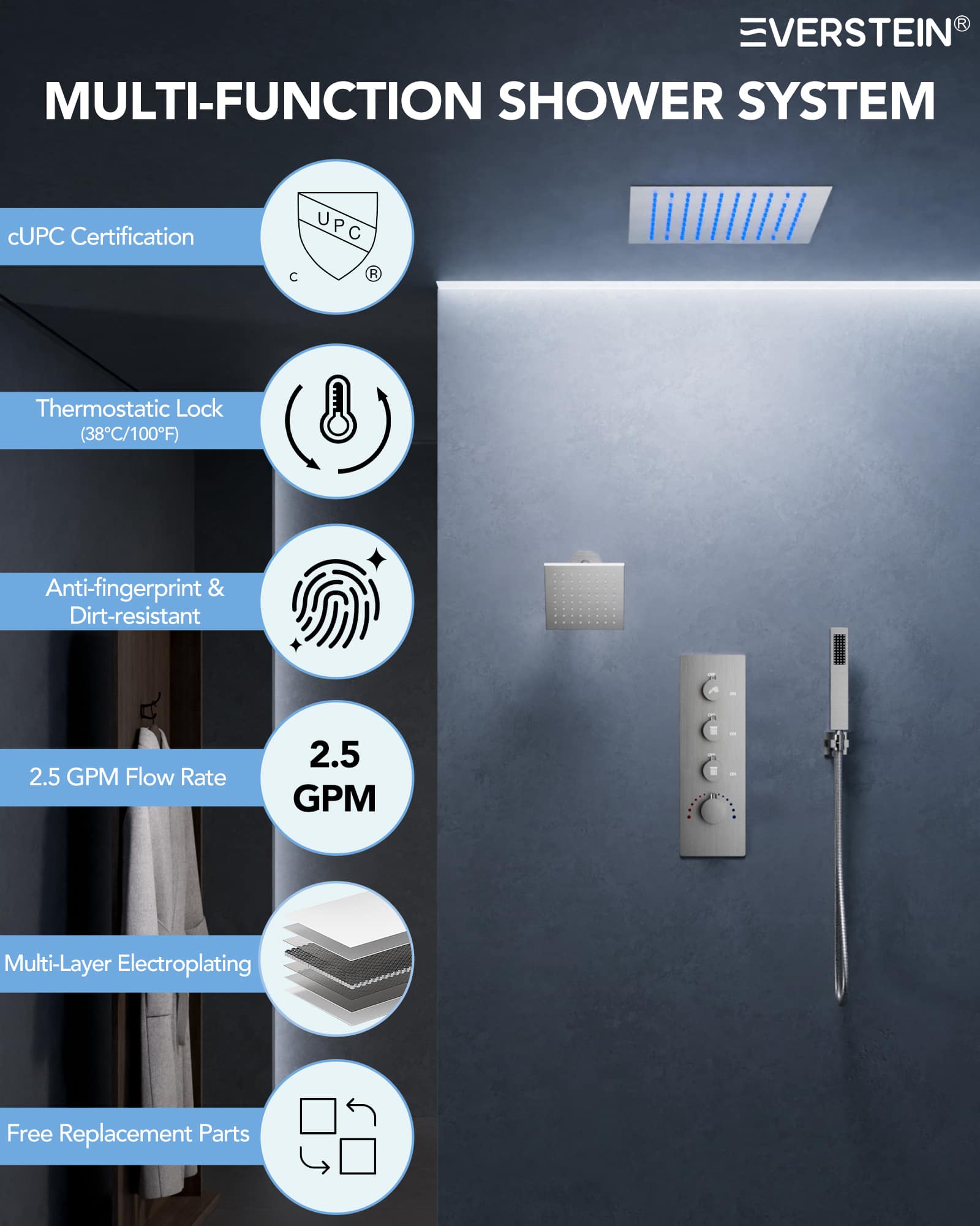 EVERSTEIN SFS-1034-NK12 Tub-Shower-Faucets - View #2