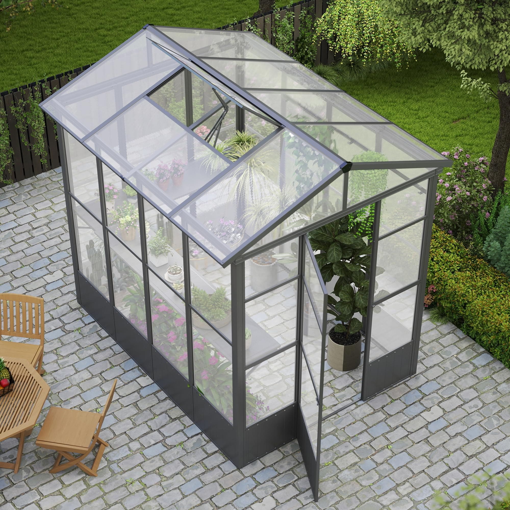 Dexmalle  6.5x8FT Greenhouse with Fully Auto Temperature Control Vent