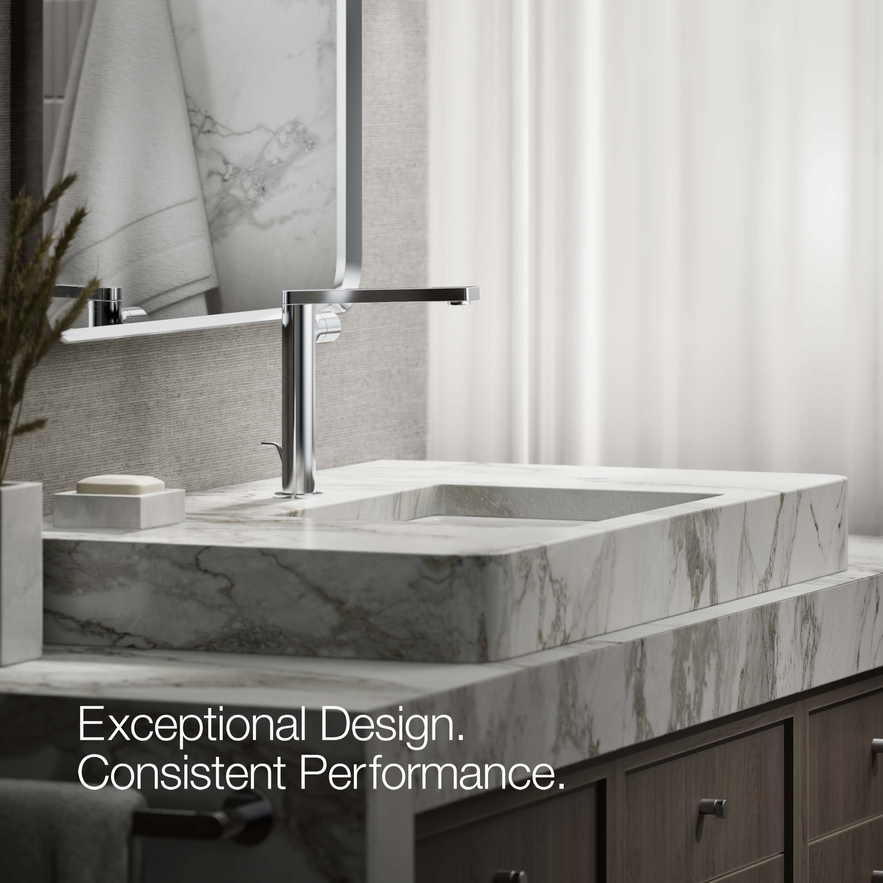 Composed Minimalist Polished Chrome Single-Handle Vessel Sink Faucet