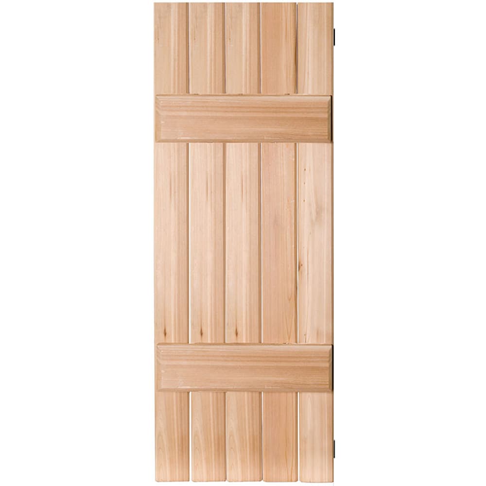 Ekena Millwork RWB18X037UNM 18-in W x 37-in H Unfinished Paintable/Stainable Board and batten Wood Exterior Shutters ( 2 -Pack )
