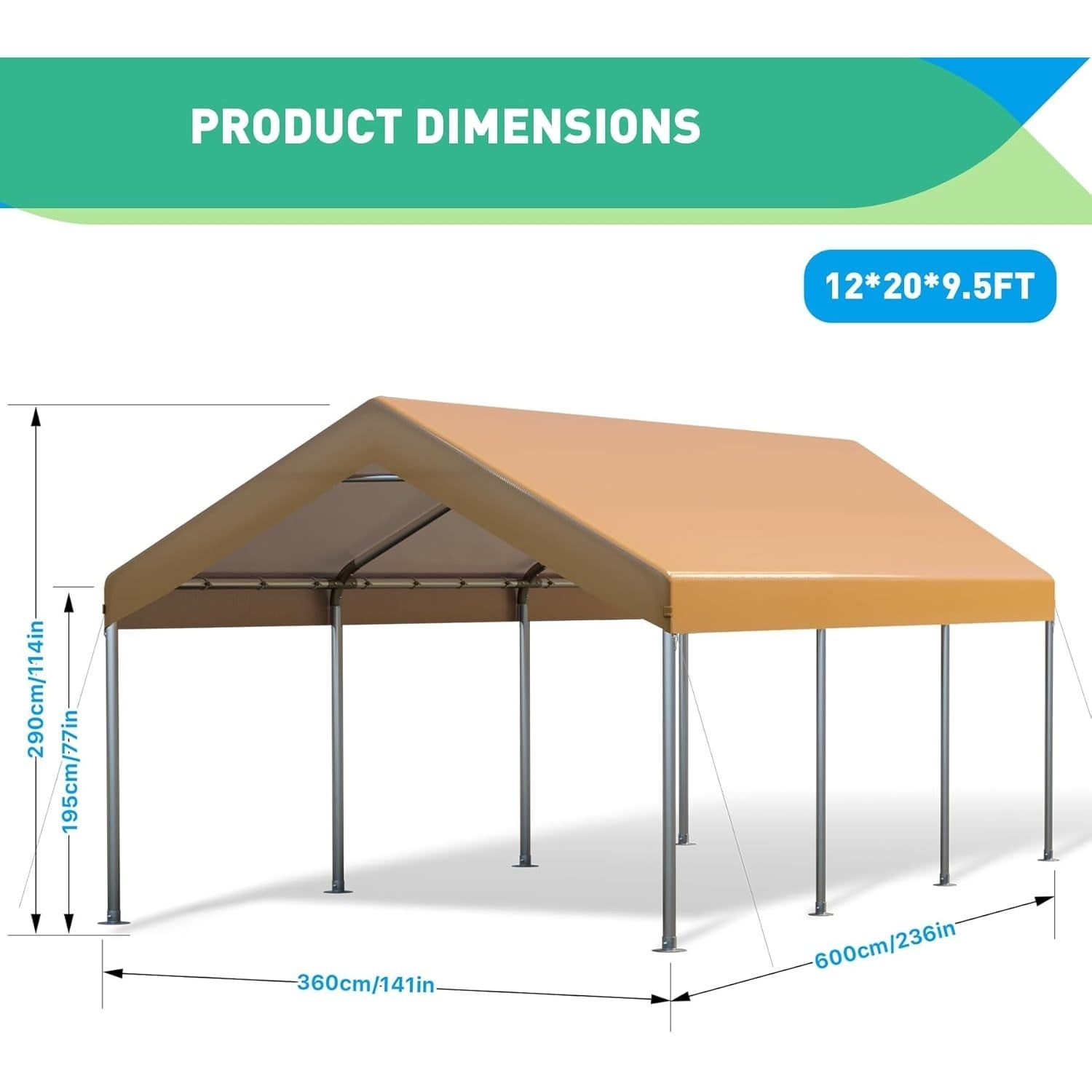 Qeetex GGL-PHO-140W105K Carport-Covers - View #4
