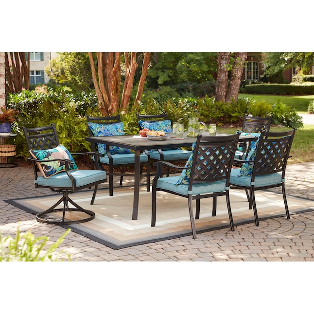 Style Selections Ham Rectangle, Outdoor Sectional With Dining Table And Umbrella