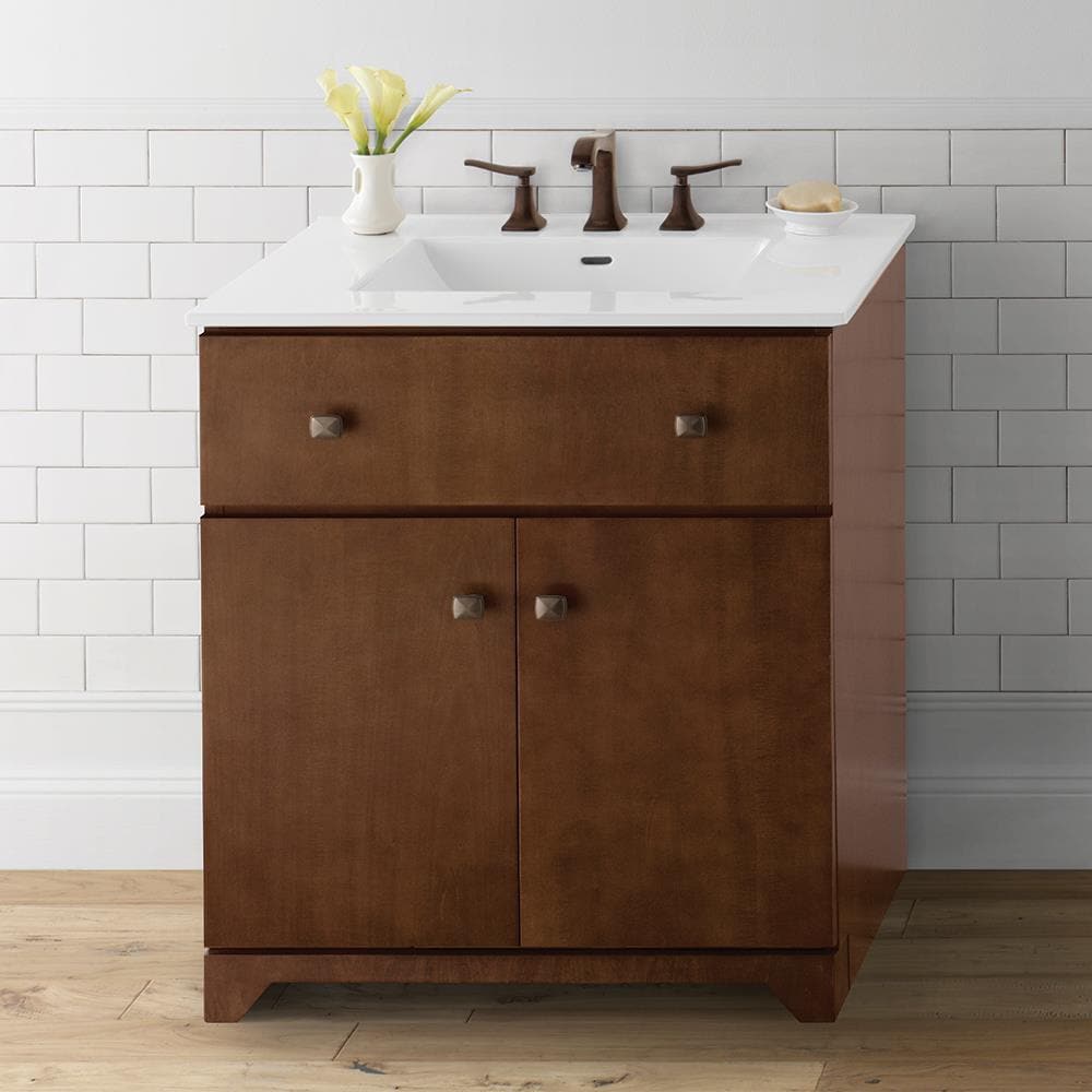 Ronbow 30-in Cafe Walnut Bathroom Vanity Cabinet in the Bathroom ...