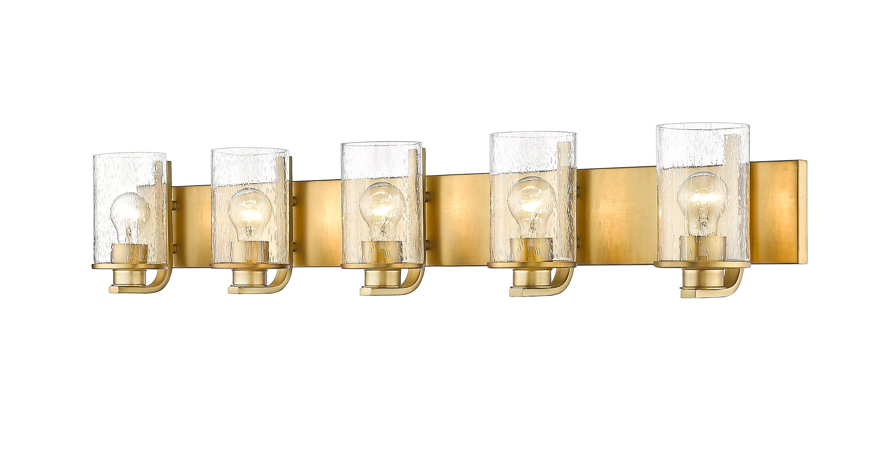 Z-Lite 492-5V-OBR Beckett 42-in 5 -Light Satin Brass Transitional Vanity light