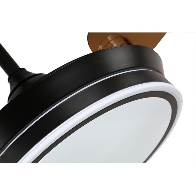 Bella Depot Retractable fan 36-in Black Color-changing LED Indoor ...