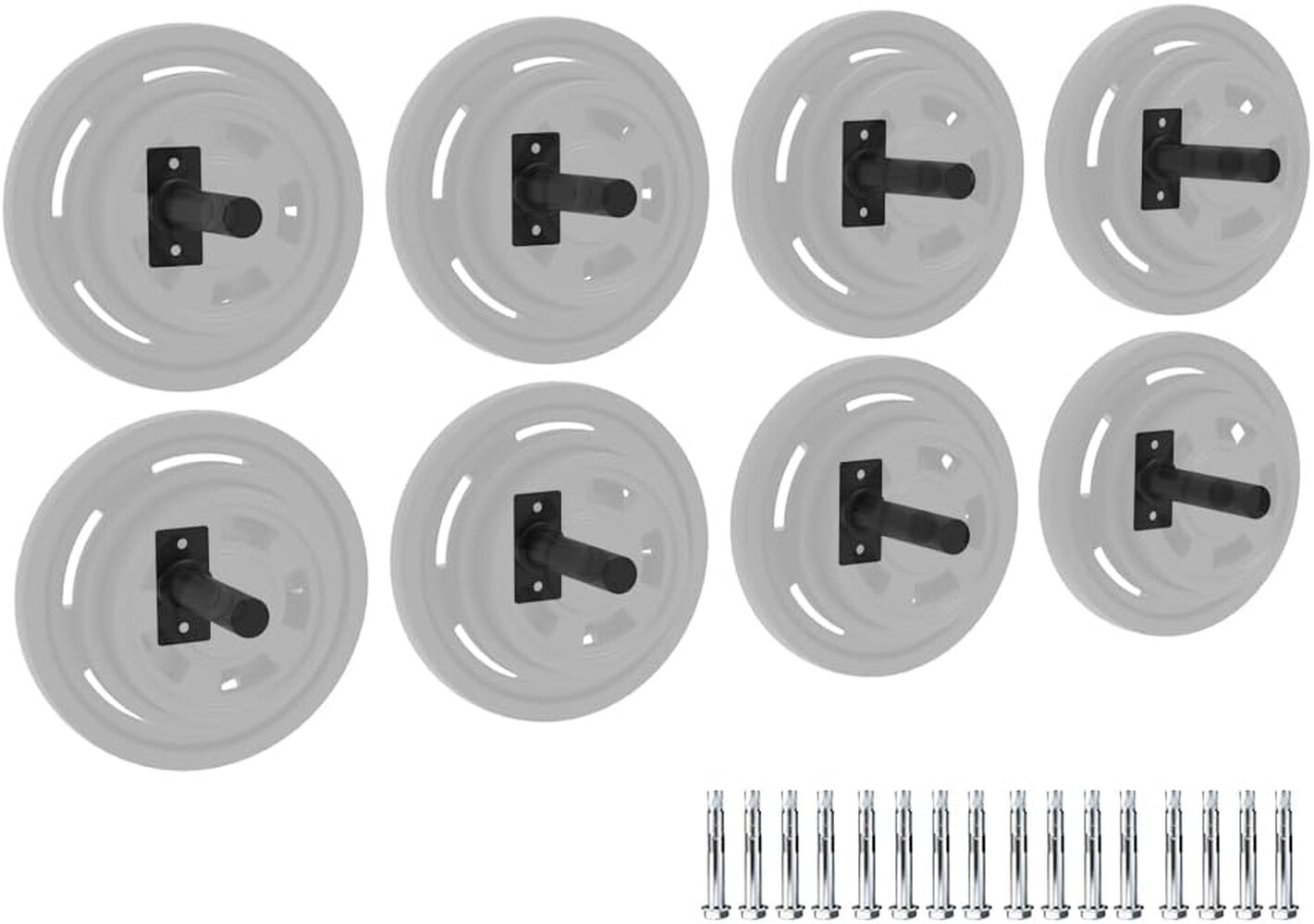 GAOMON Heavy Duty Carbon Steel Wall Mount Weight Rack Fit 2 Inch Plates ...