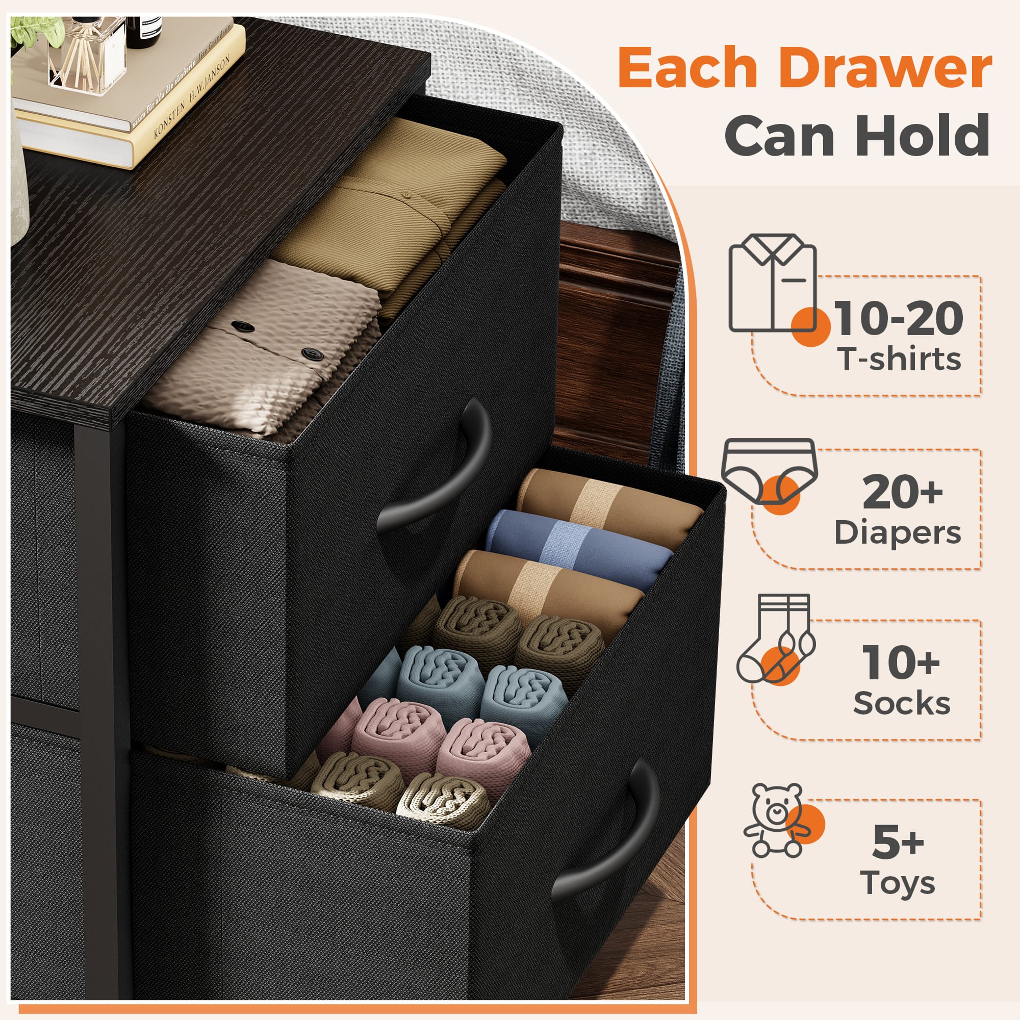 Sweetcrispy L-CAB-2BC-2P-BK nightstands - View #3