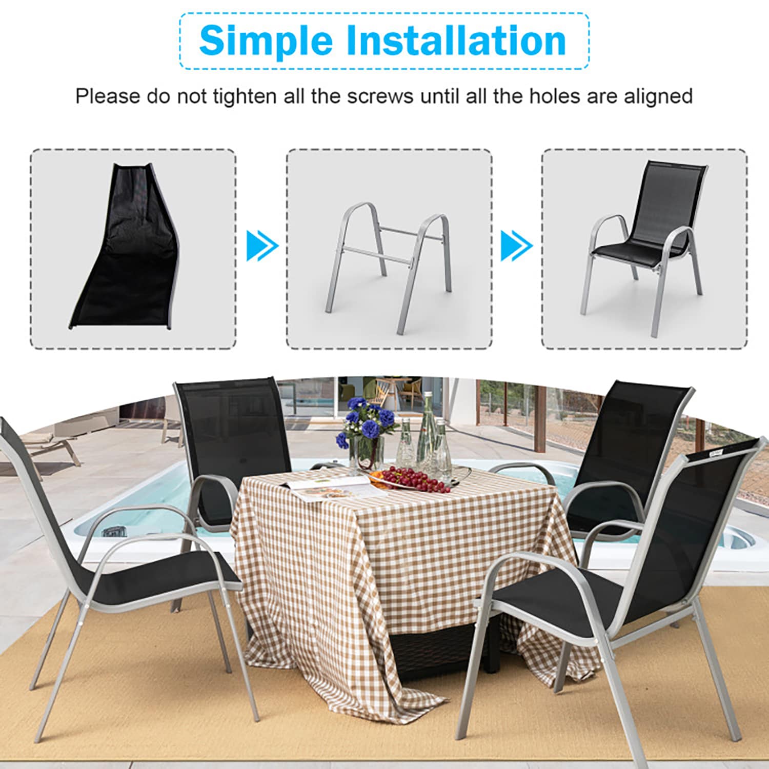 GZMR GM-DH-00043 Patio-Dining-Sets - View #9
