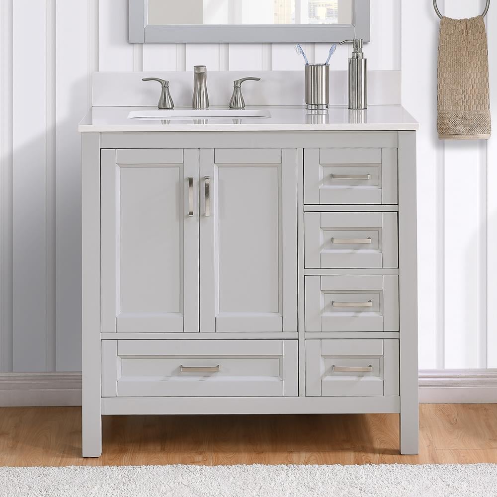 Durham 36-in Light Gray Undermount Single Sink Bathroom Vanity with ...