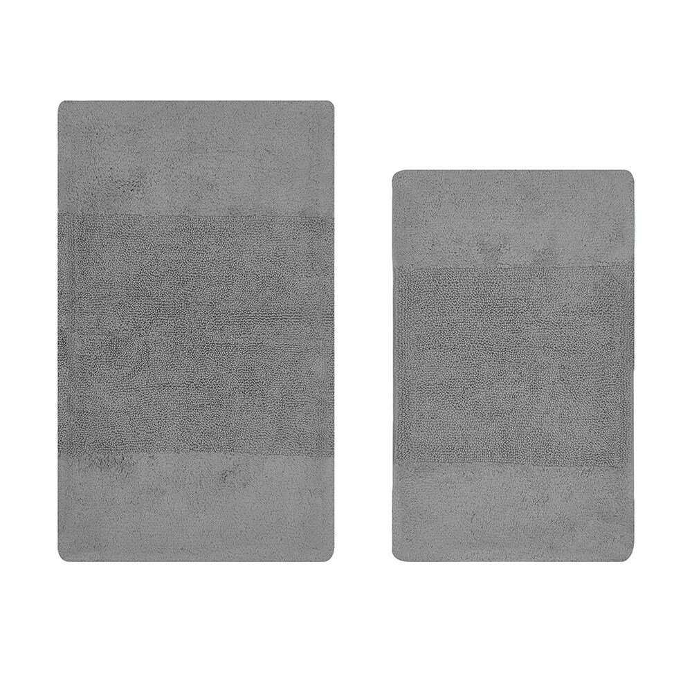 Better Trends 24in x 40in Gray Cotton Bath Rug in the Bathroom Rugs