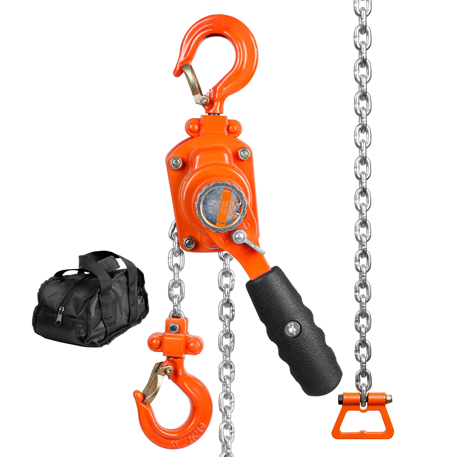 SVOPES Manual Lever Chain Hoist 1/4 Ton (550 lbs Capacity) 5 FT Come Along G80 Galvanized Carbon Steel with Weston Double-Pawl Brake Auto Chain Leading 360° Rotation Hook #SVOPESMNSBHLH04521V0