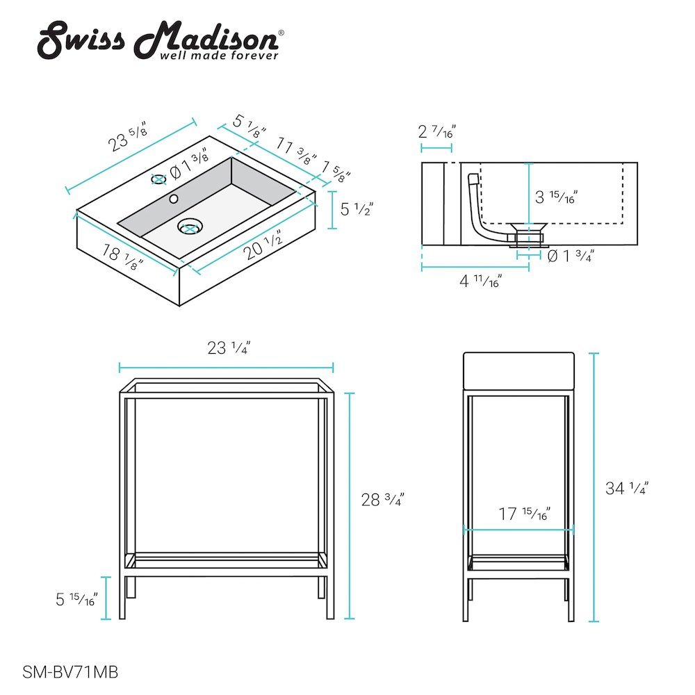 Swiss Madison SM-5-BV71MB Bath-Vanity-Combo - View #7