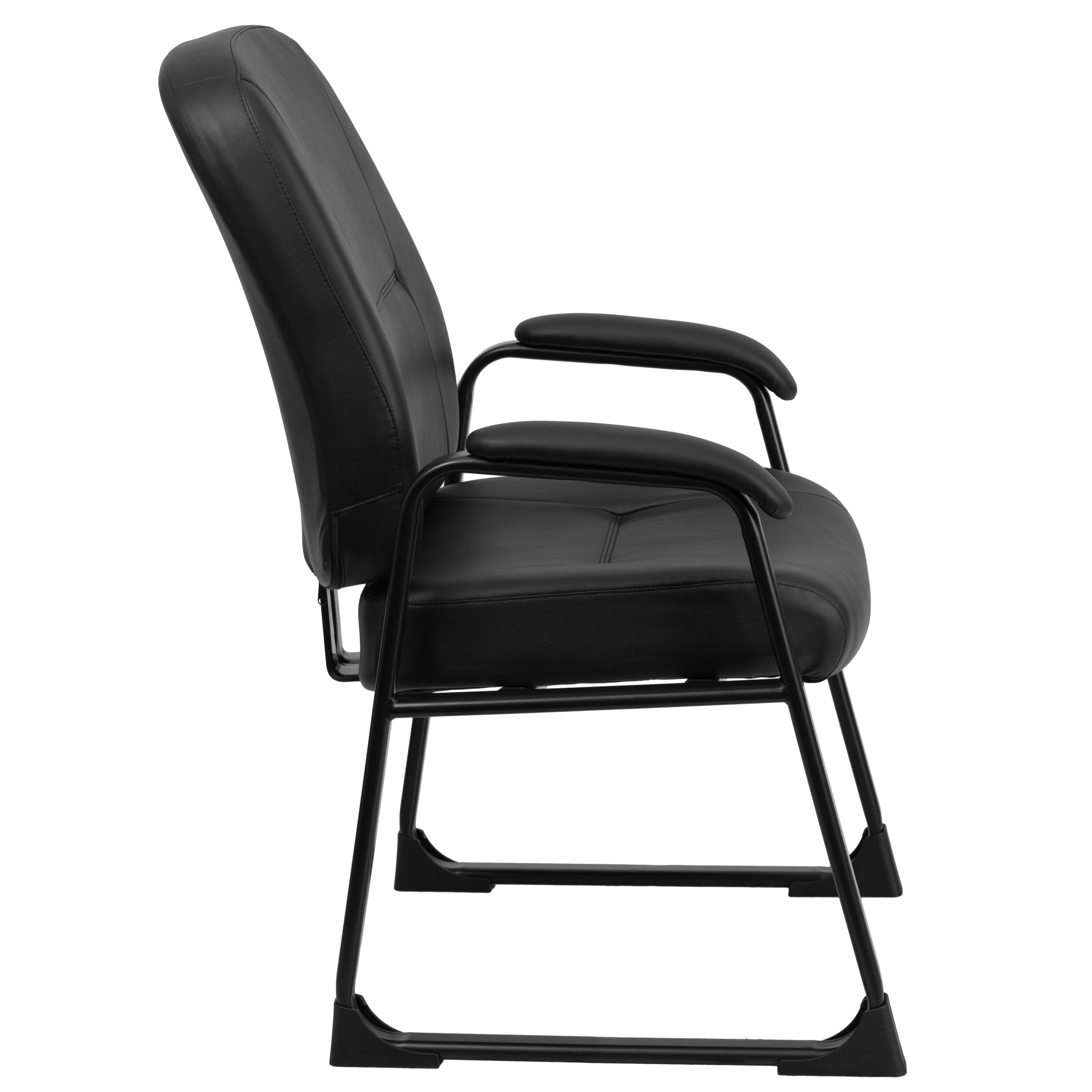 Flash Furniture Black Leather Contemporary Faux Leather Desk Chair at ...