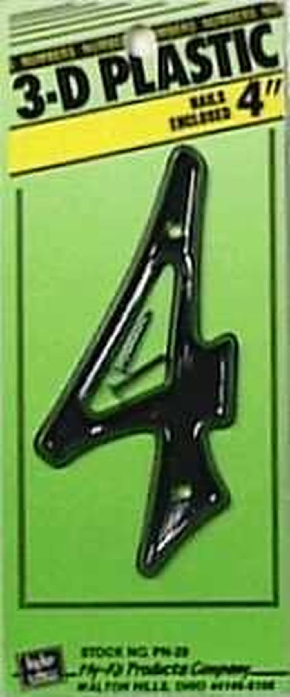 Hy-Ko Products Hy-Ko PN-29/4 4 in 3D Black Plastic House Number 4