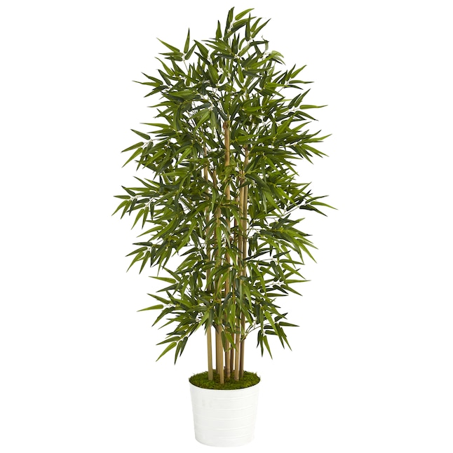 Nearly Natural 64 in Bamboo Silk Tree Indoor Artificial Plant Home Floral Decor
