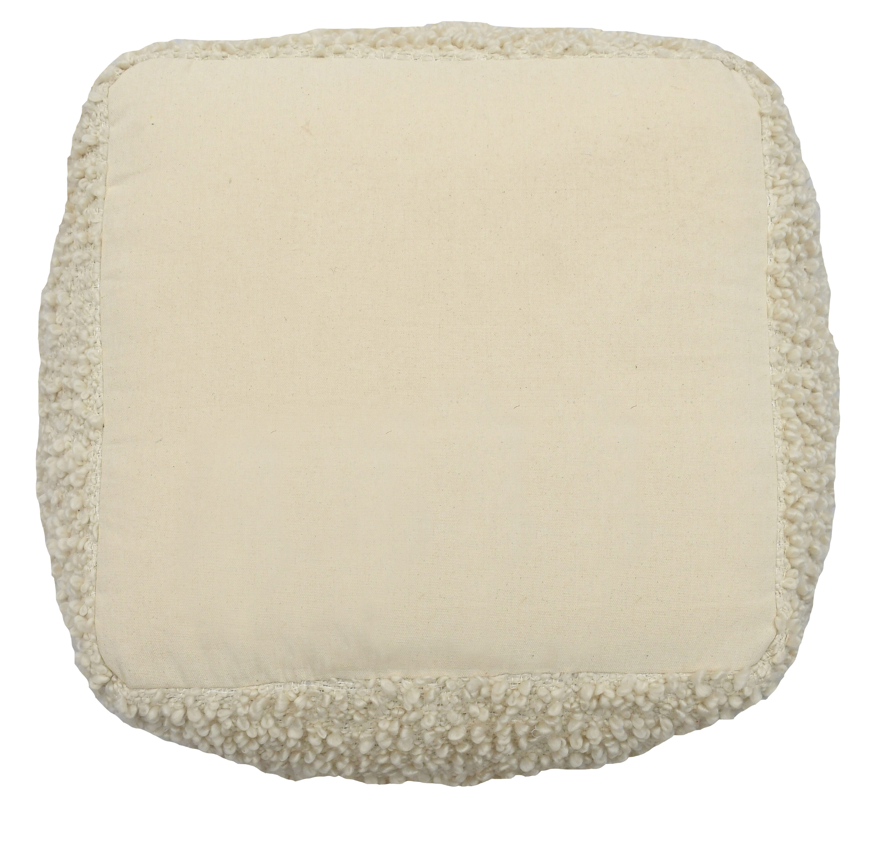 POUF QUADRATO IN TESSUTO BIANCO - MIRIANA - Ø68.5a - 36h