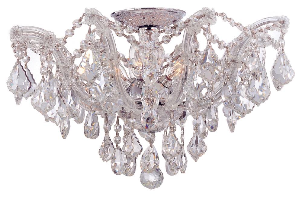 Crystorama 4437-CH-CL-SAQ Maria Theresa 5 -Light 19-in Polished Chrome Semi Flush Mount Light