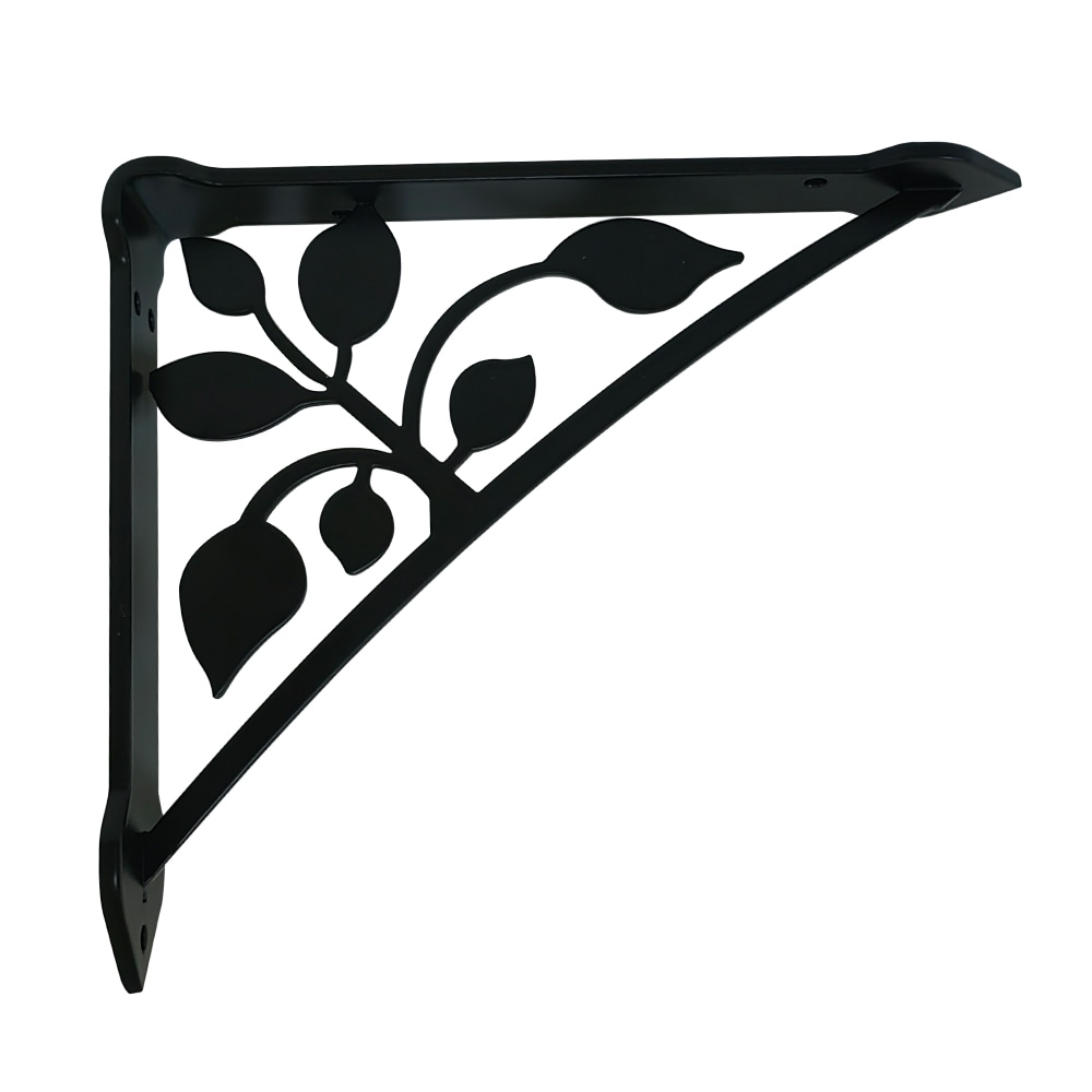 Style Selections 46478PKXLG 7.87-in L x 6.69-in W x 1.5-in D Black Shelf bracket