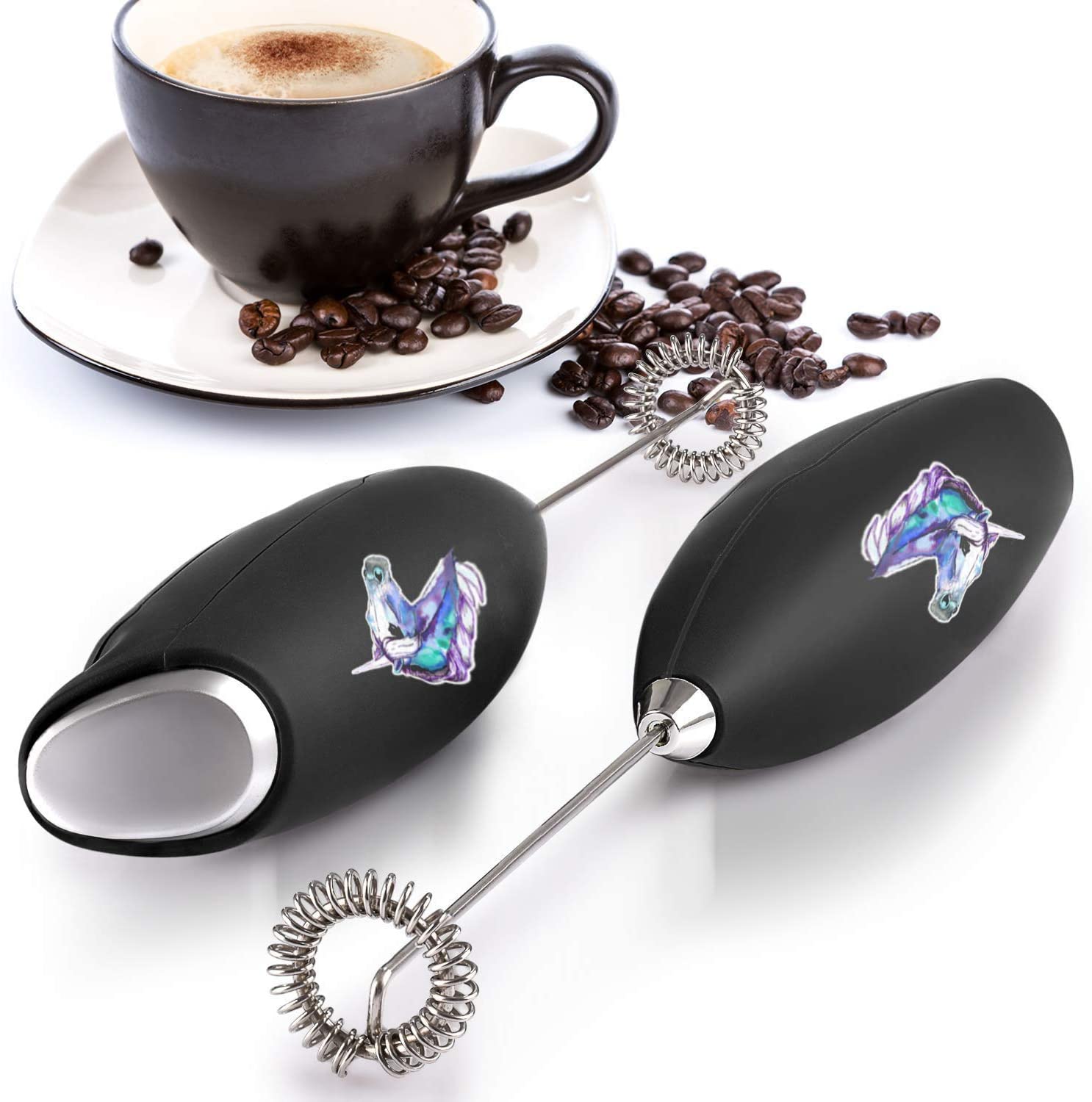 ULTRA HIGH SPEED MILK FROTHER For Coffee With NEW UPGRADED STAND -  Powerful, Compact Handheld Mixer with