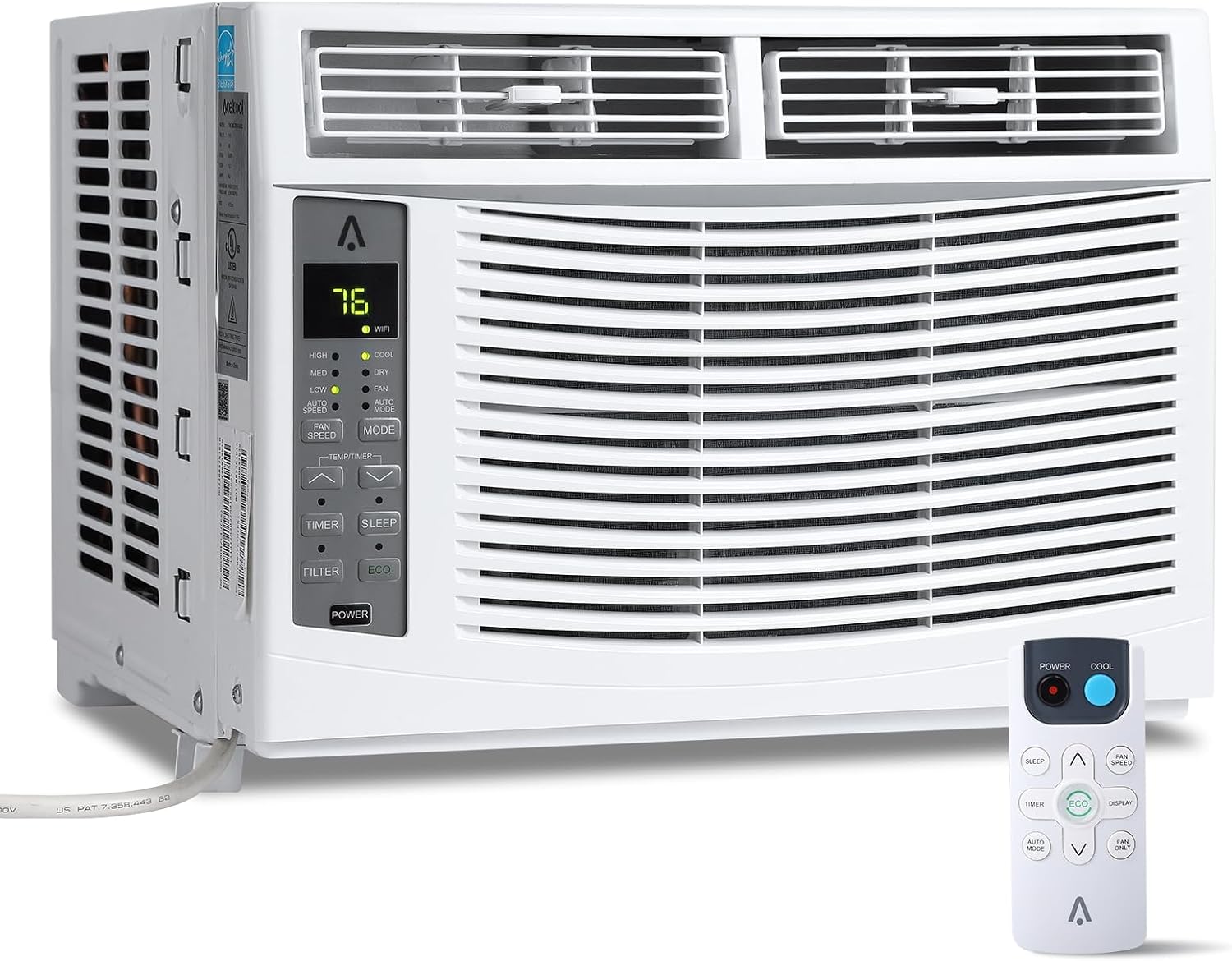 Qeetex ZYS-PHO-0WPU6GGH 6000 BTU Window Air Conditioner with Remote 50dB Ultra Quiet AC Unit with Timer 4 Fan Speeds Small Window AC for Room Cooling up to 250 Sq Ft Energy Efficient 115V Easy Install