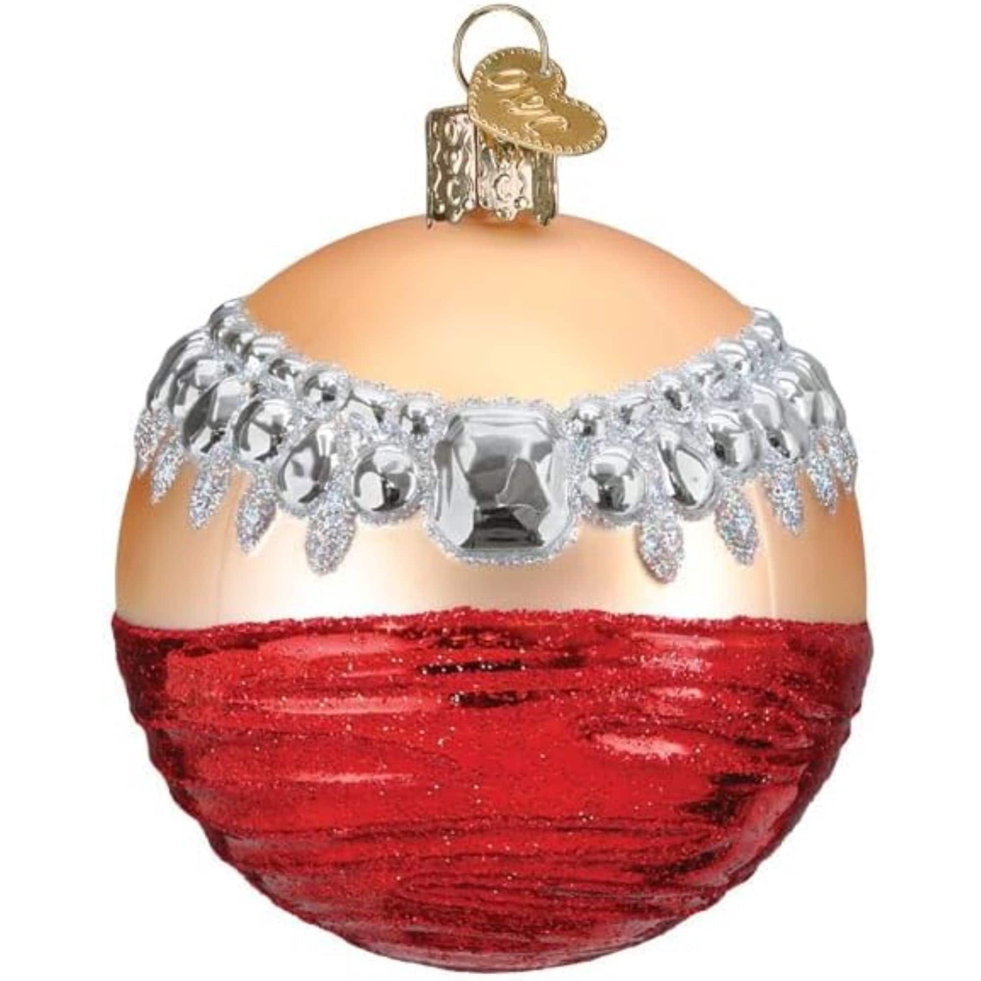 Old World Christmas 729343545015 Blown Glass Ornament for Christmas Tree - Girl'S Best Friend Round