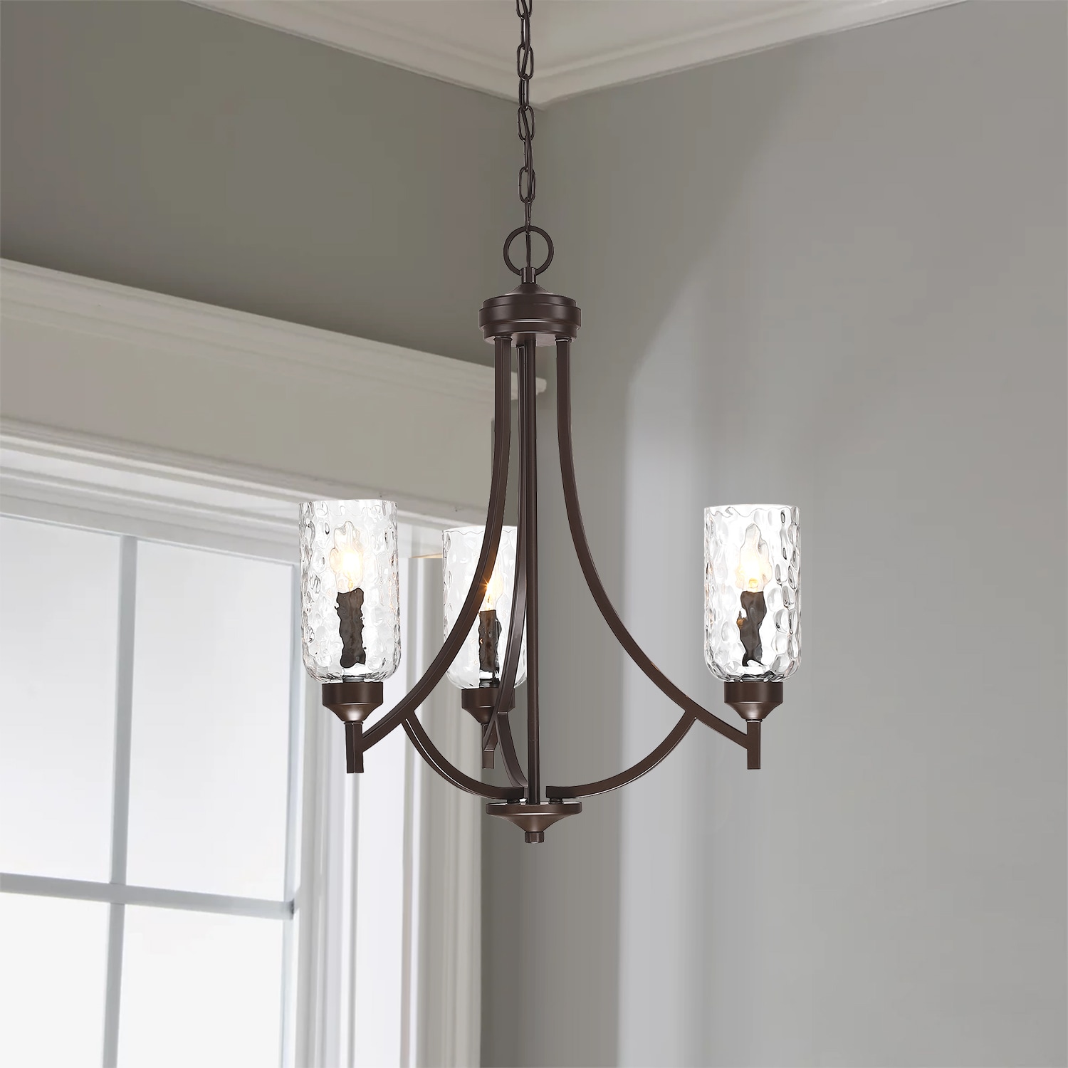 WELLFOR TC Chandelier 3-Light Oil-Rubbed Bronze Modern/Contemporary ...