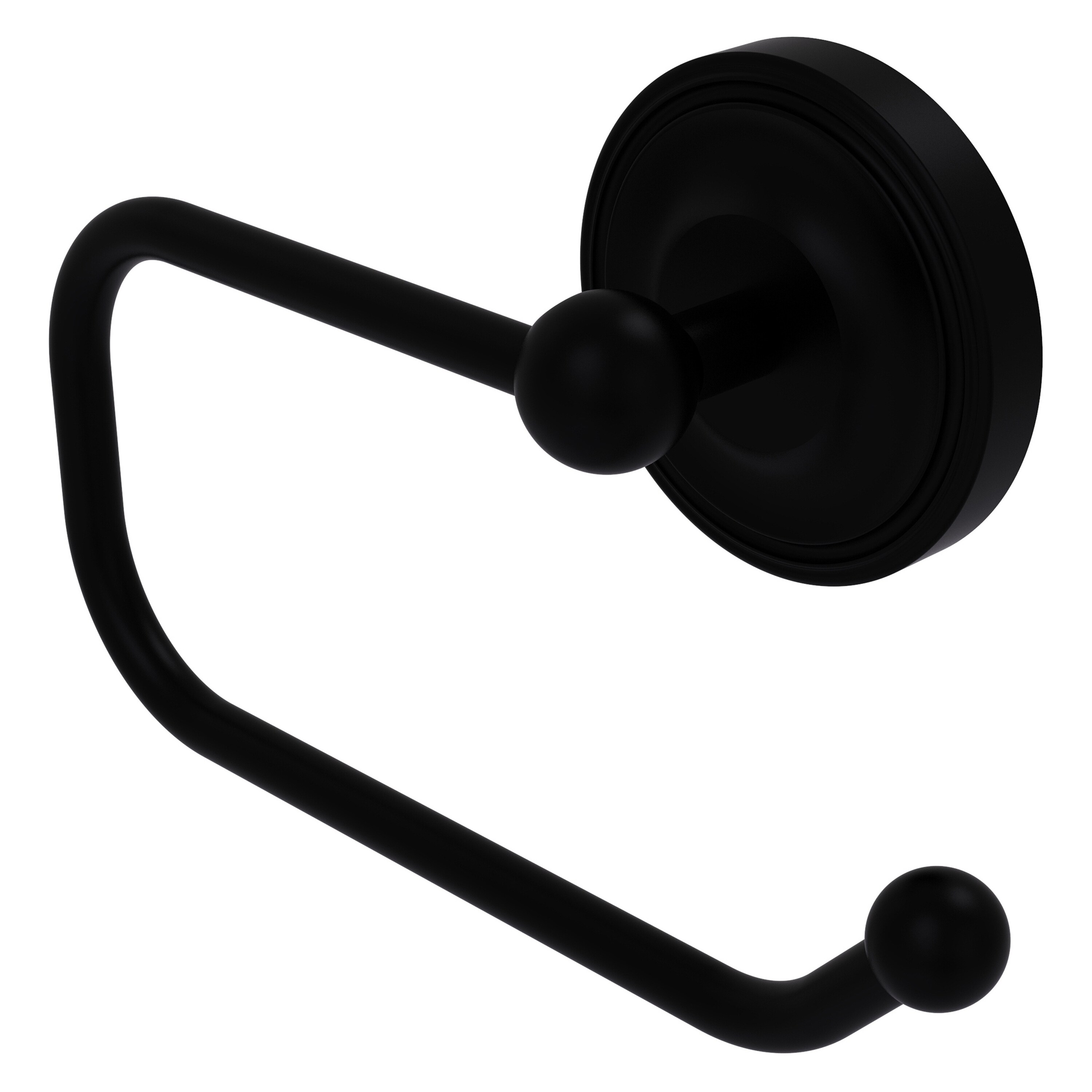 Allied Brass R-24E-BKM Regal Matte Black Wall mount Single post Toilet Paper Holder 1 -Rolls with Storage