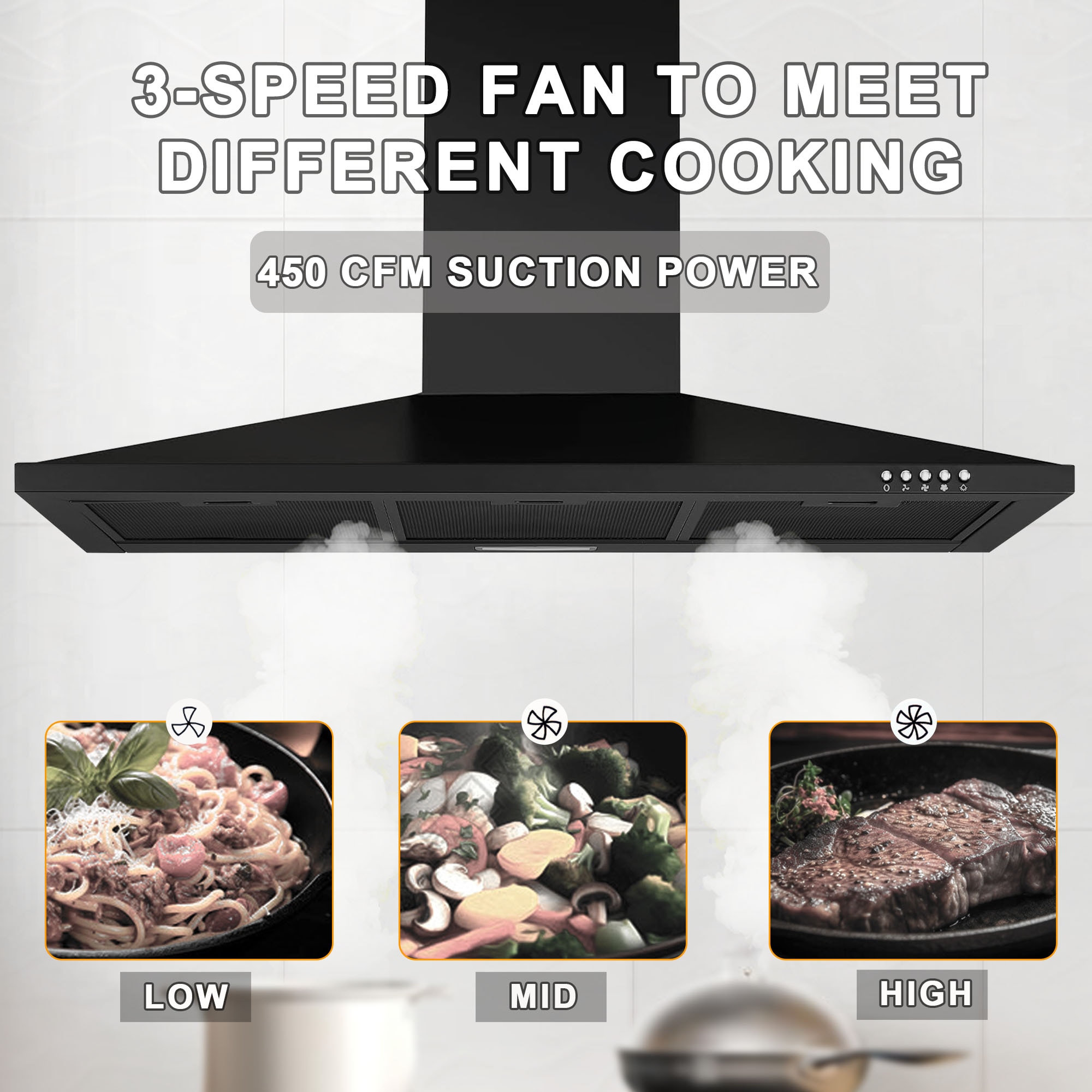Maocao Hoom JL-CT-36450BK Wall-Mounted-Range-Hoods - View #5