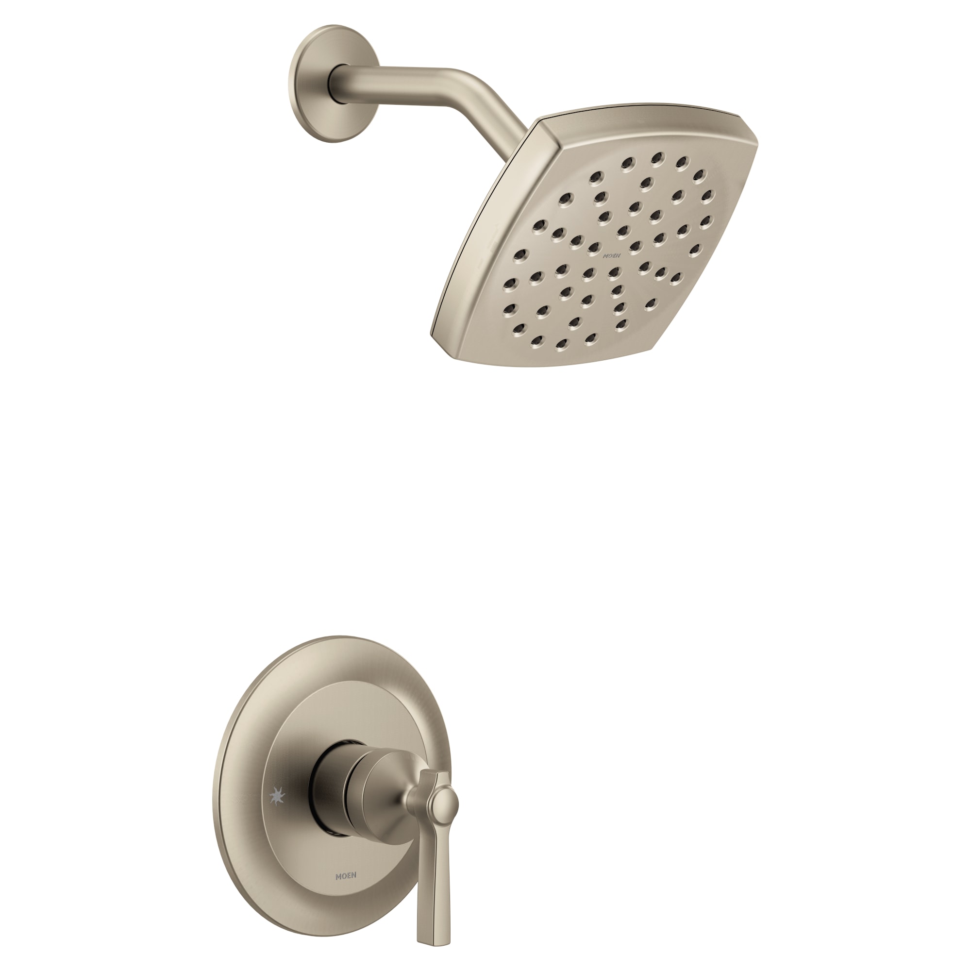 Moen UTS3912BN Flara Brushed Nickel 1-handle Single function 6-Inches Square Shower Faucet