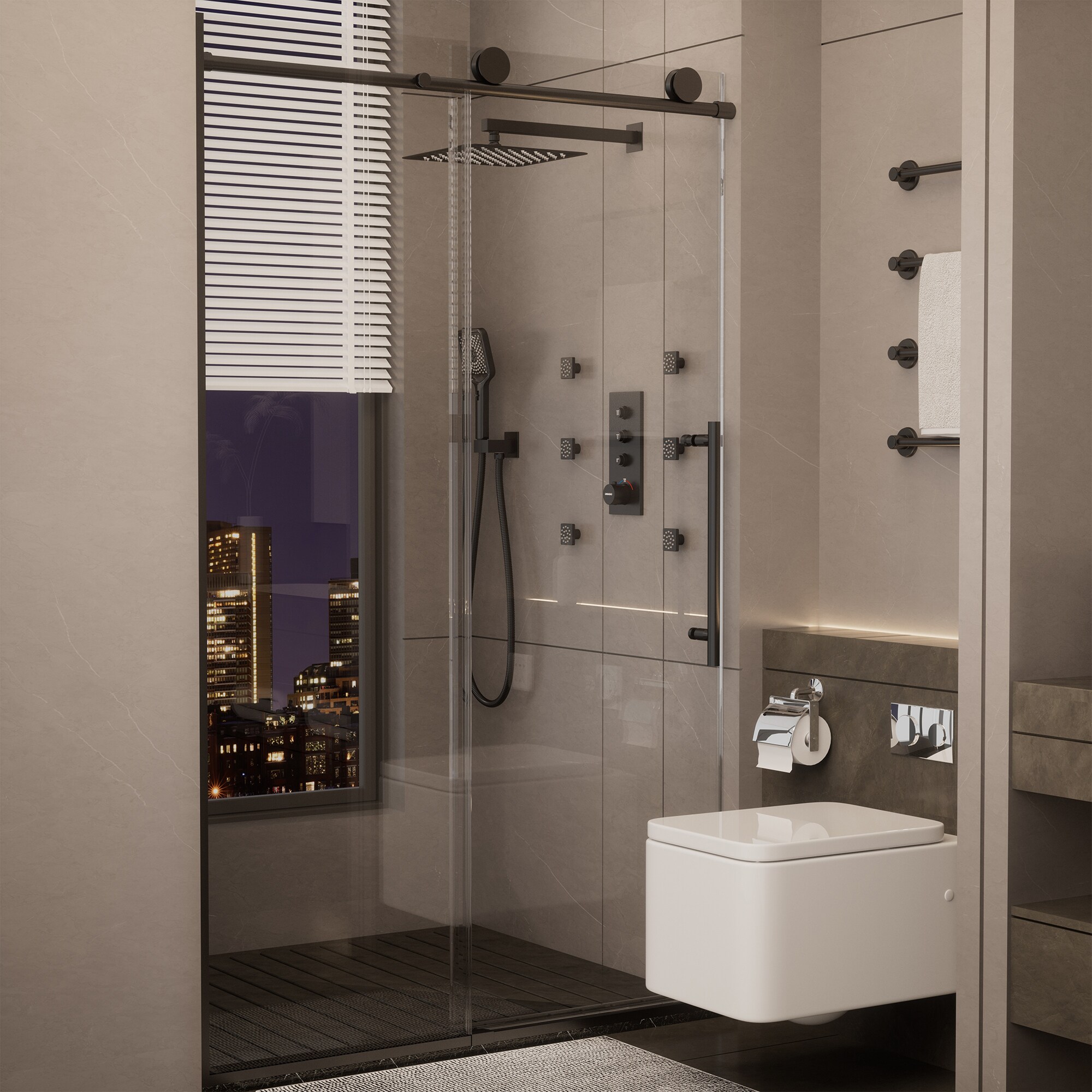 CASAINC CA-LBD6-4876MB Shower-Doors - View #2