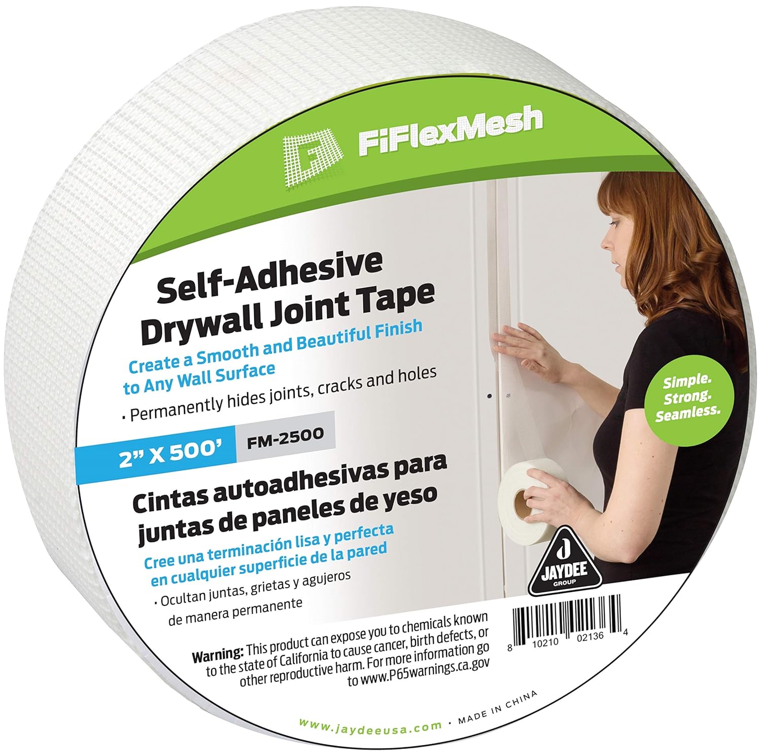 BOEN FM-25002 Fiberglass Mesh 2-Inches x 500-Inches Perforated Drywall Joint tape 2 -Pack