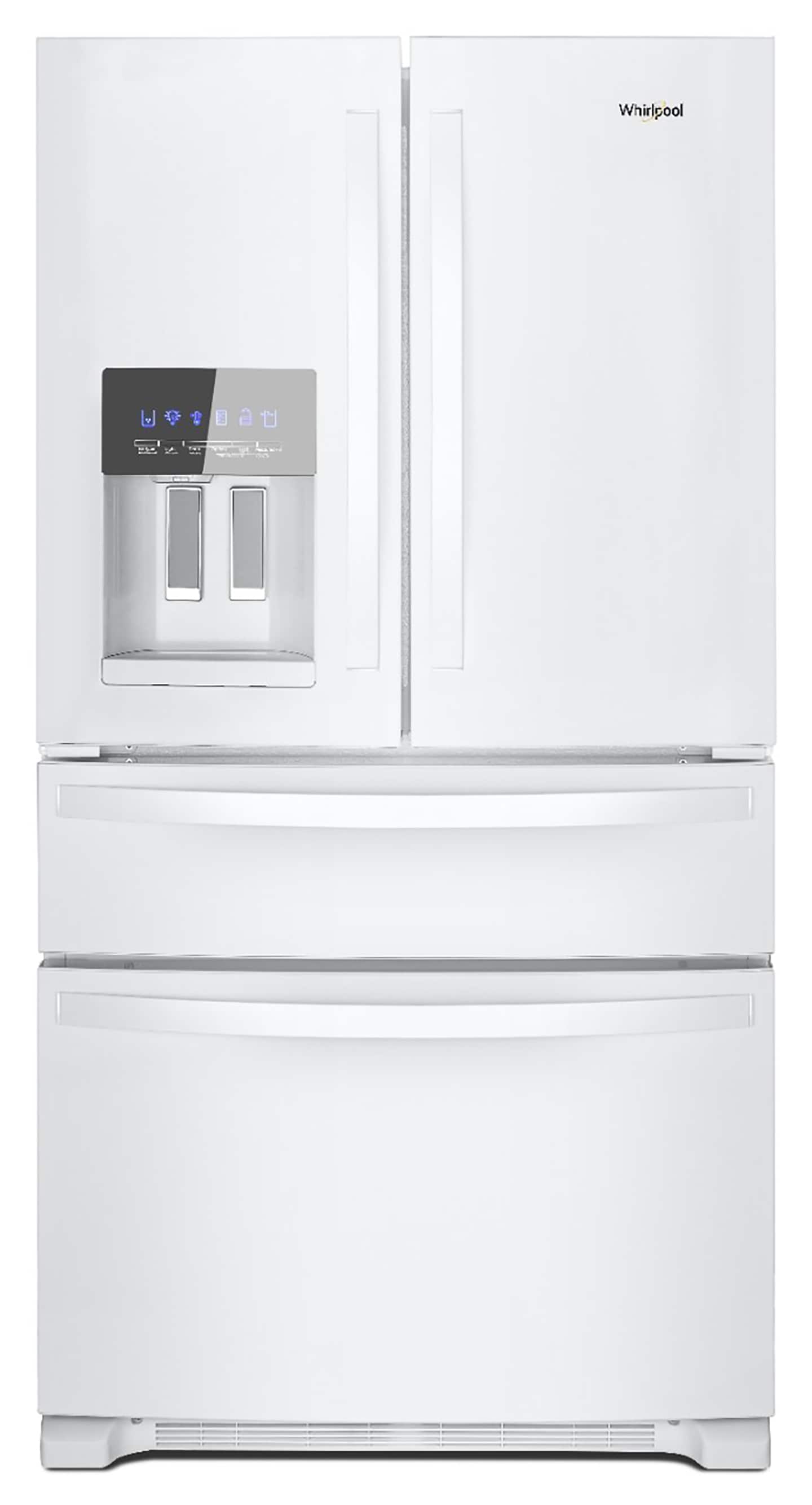 Whirlpool WRMF3636RW Standard-Depth 24.5-cu ft 4 -Door French Door Refrigerator with Ice Maker with Water and Ice Dispenser ( White ) ENERGY STAR Certified