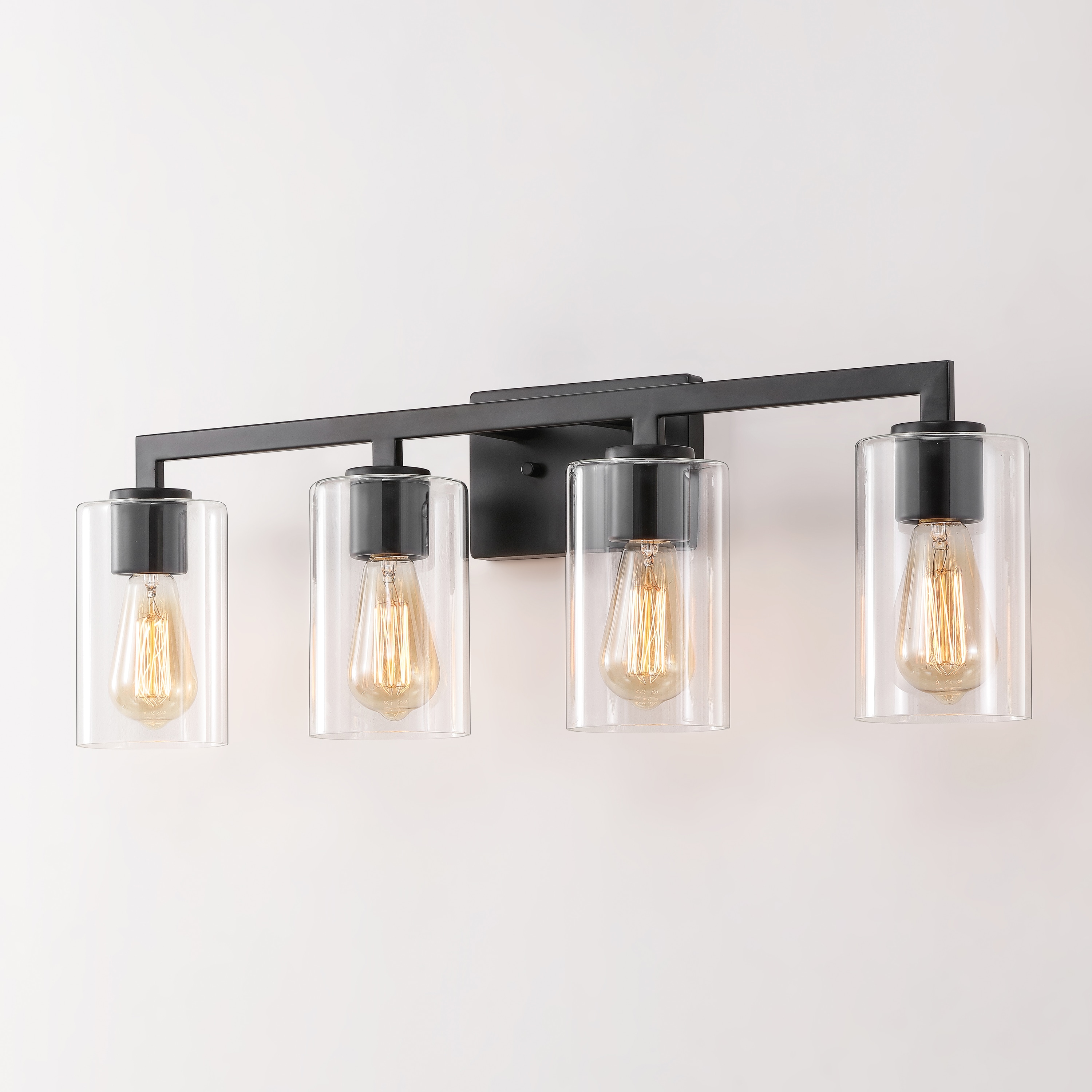 KAWOTI 21221 Tumalo 28.75-in 4 -Light Matte Black Transitional Vanity light