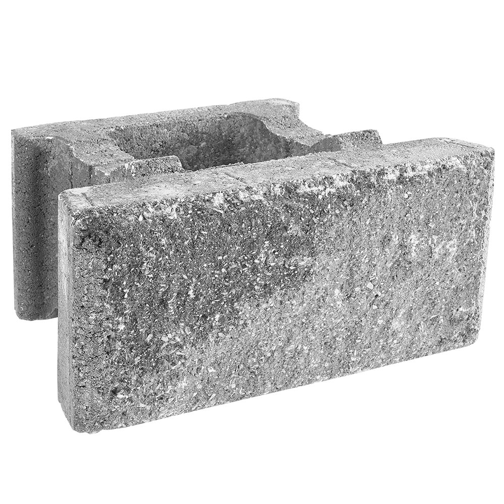 Pavestone 8-in H x 18-in L x 12-in D Grey Concrete Retaining wall block #77100