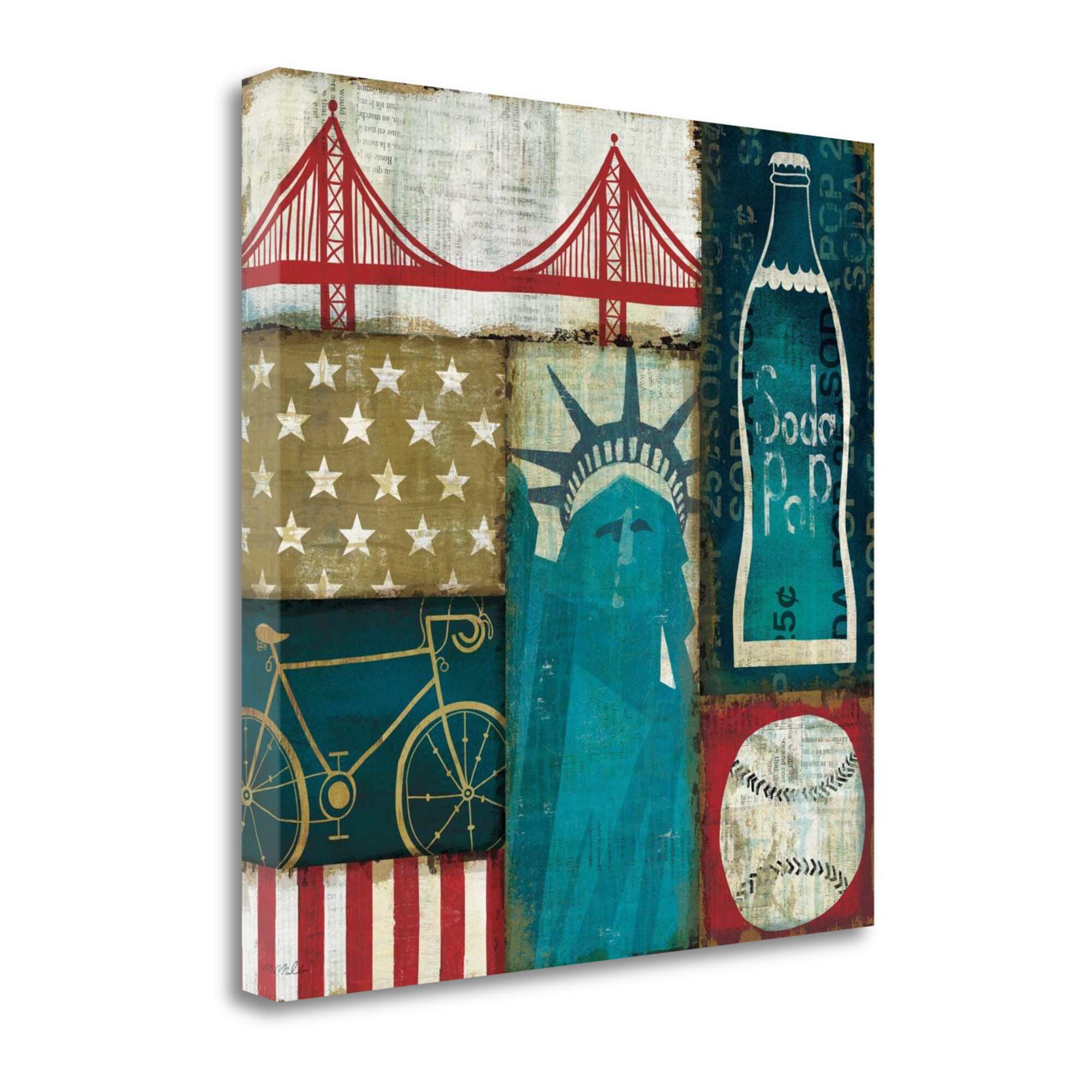 Tangletown Fine Art WA602700-2424C American Pop I Michael Mullan 24-in H x 24-in W Modern Print on Canvas