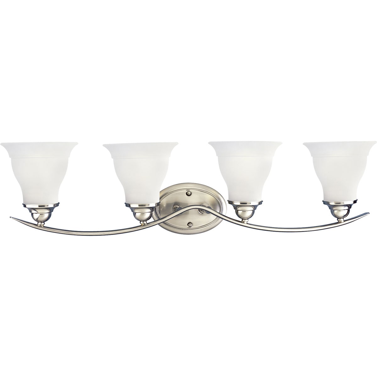 Progress Lighting P3193-09 Trinity 33.25-in 4 -Light Brushed Nickel Transitional Vanity light
