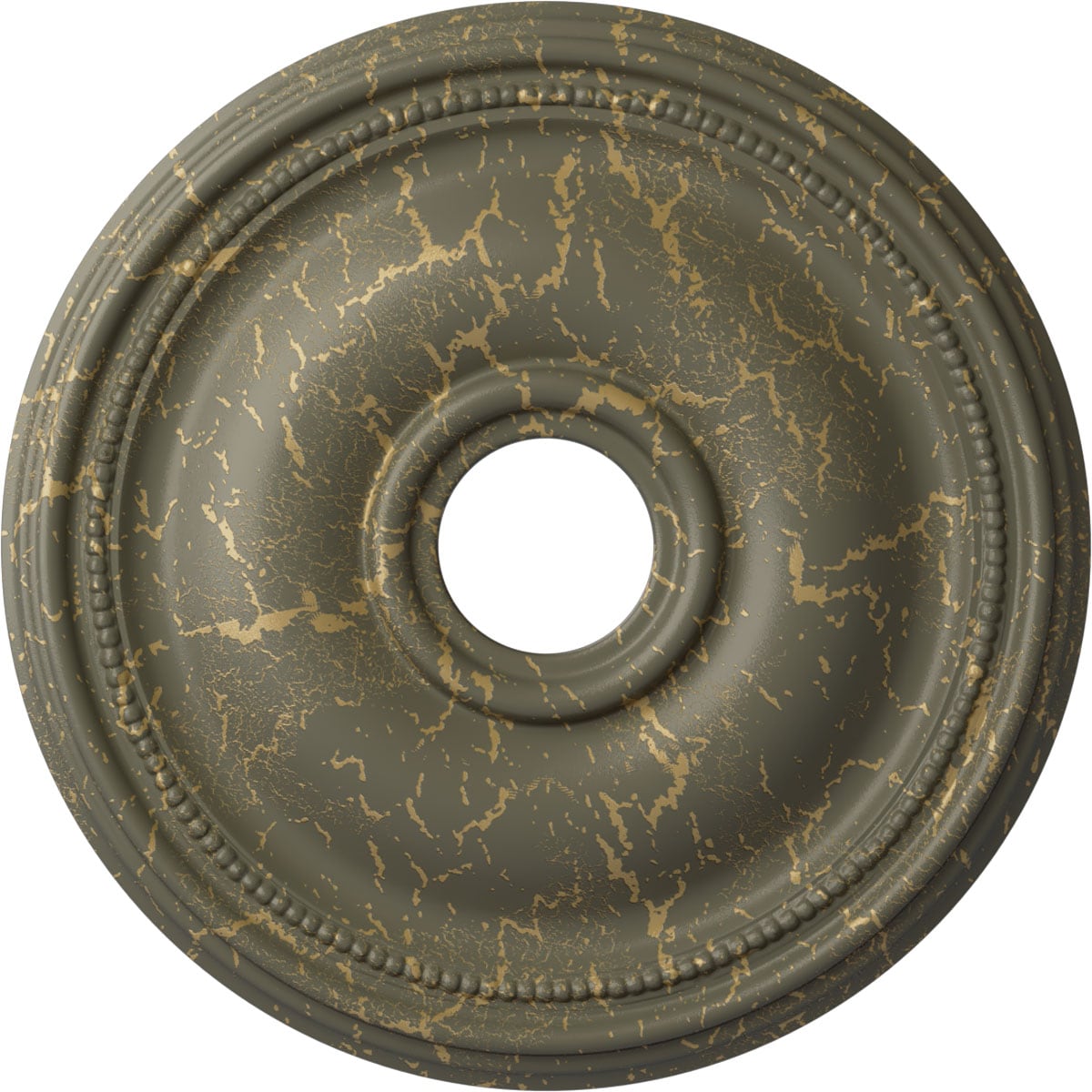 Ekena Millwork CM18BRWHC Bradford 18.125-in W x 18.125-in L Painted Witch Hazel Crackle Polyurethane Whole Ceiling Medallion