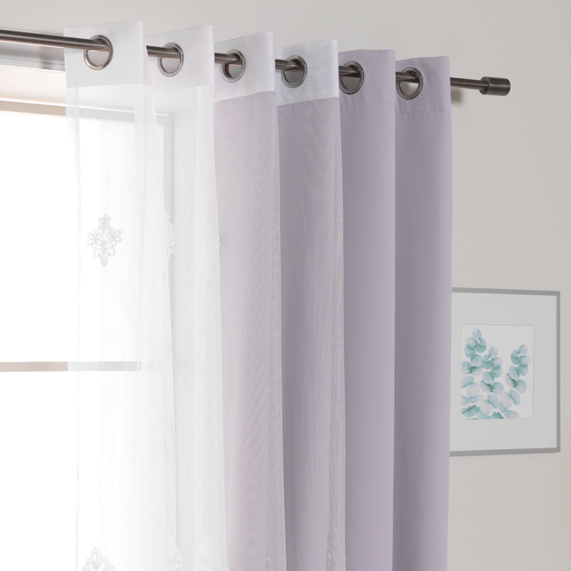 Best Home Fashion MM-DAMAS-96-LILAC curtains - View #4