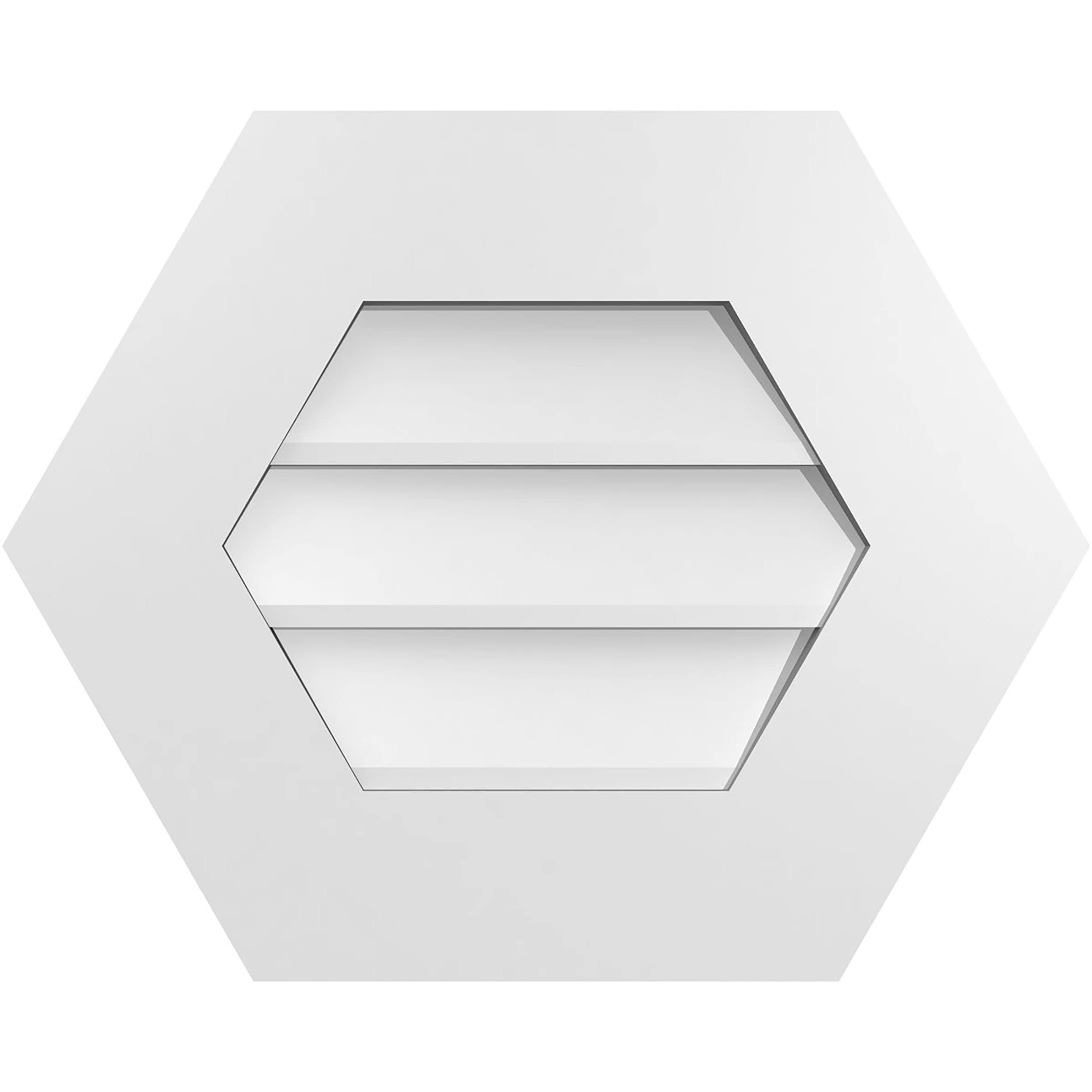 Ekena Millwork GVPHP20X1601SN 20-Inches x 16-Inches Off-white Peaked PVC Gable Louver Vent