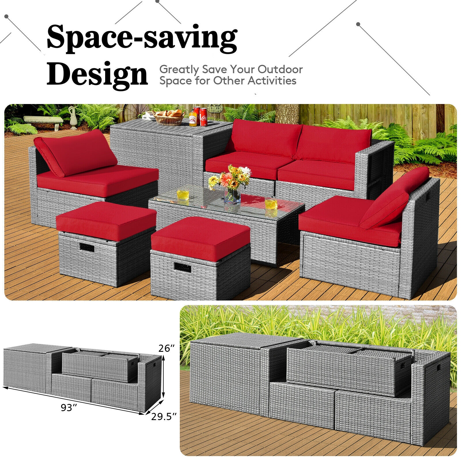 Clihome CWCH-HW68AD604RE+ Patio-Conversation-Sets - View #9