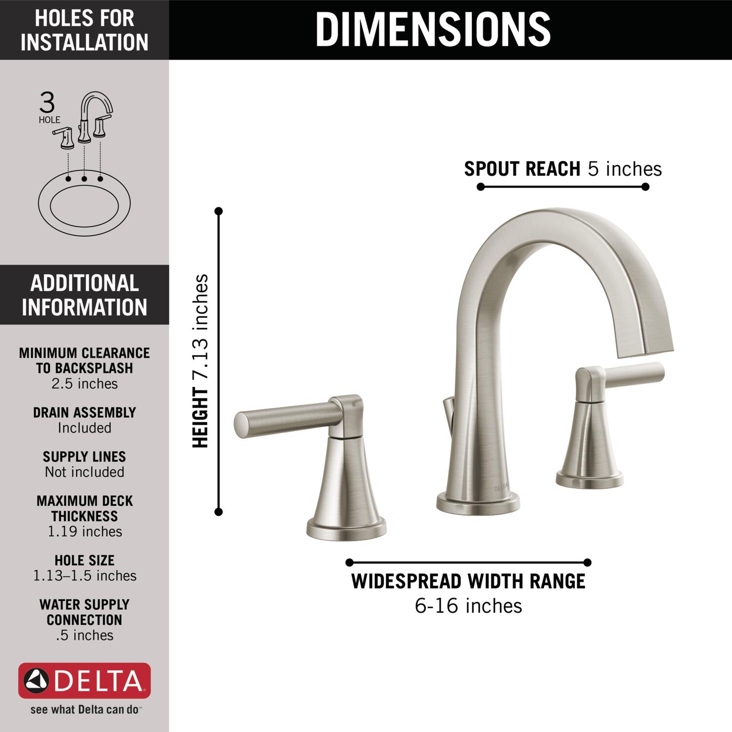 Two Handle Widespread Bathroom Faucet in Spotshield Brushed Nickel