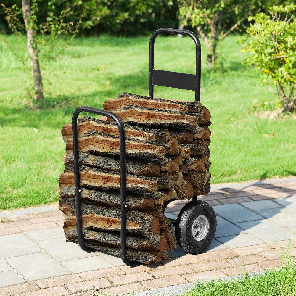 Neo 120cm Outdoor Metal Log Holder Storage Rack with Cover - Neo