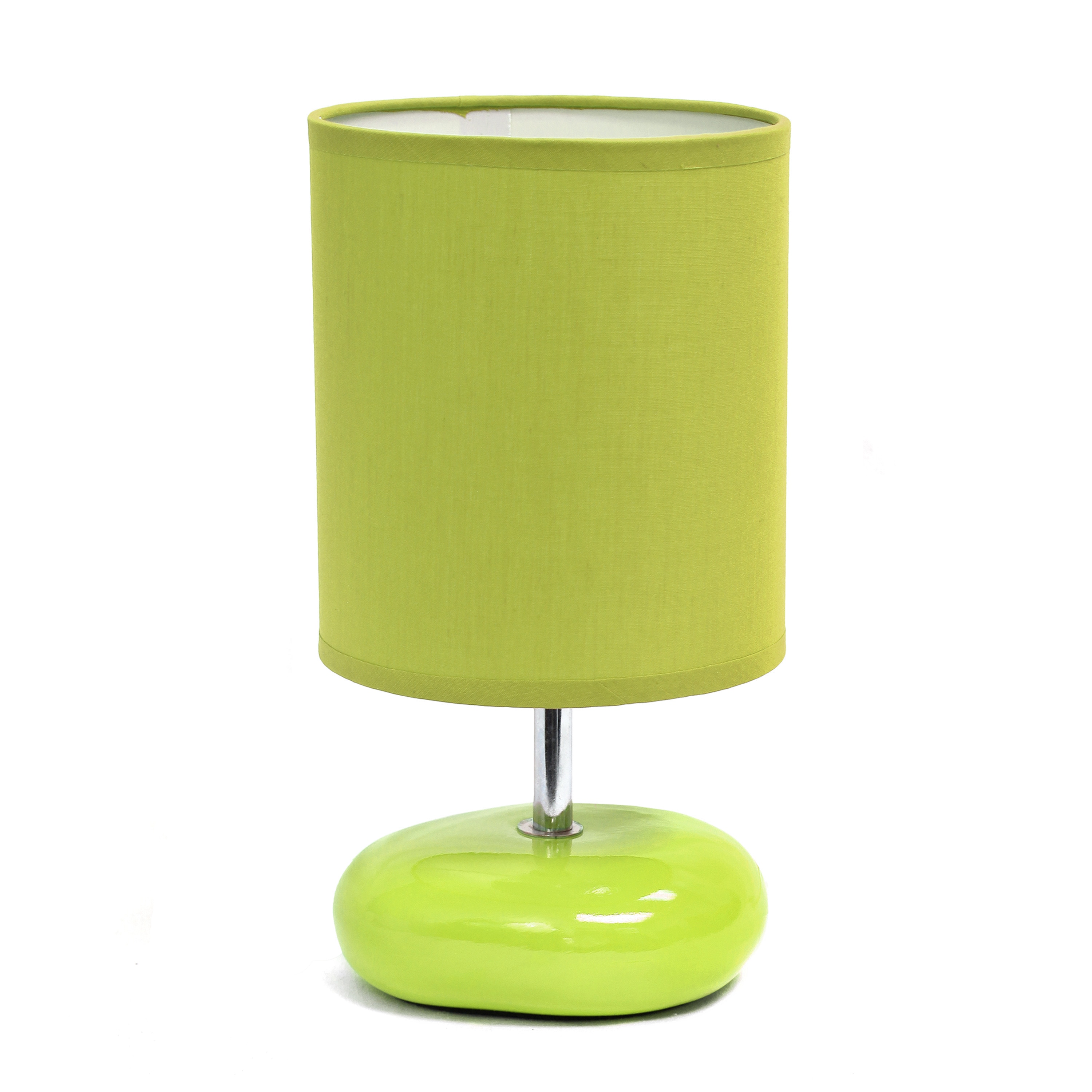 Simple Designs  10.24-inch Petite Circle Stone Table Lamp for Bedroom Kids Room Office Living Room Nursery Reading Nook Green
