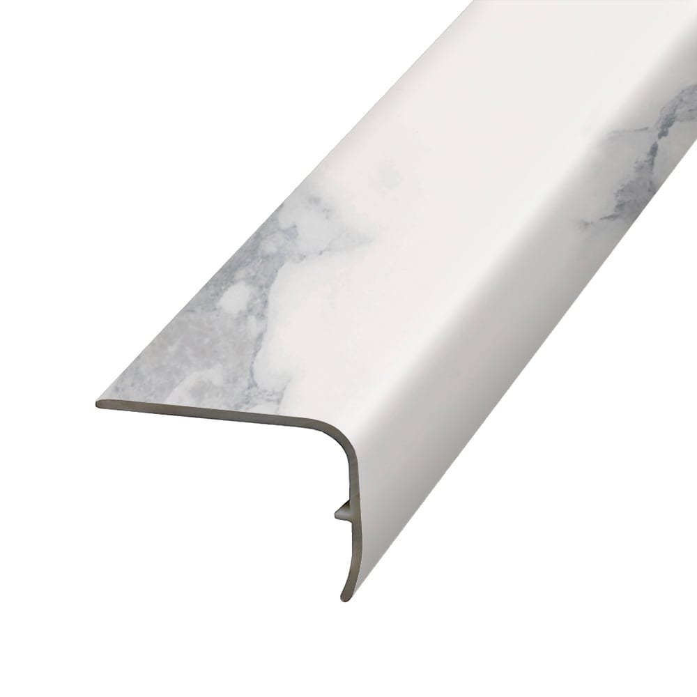 Project Source VSNPL-06848 1.88-in x 78.7-in x 1.32-in Calacatta Prefinished Vinyl Overlap Stair Nosing