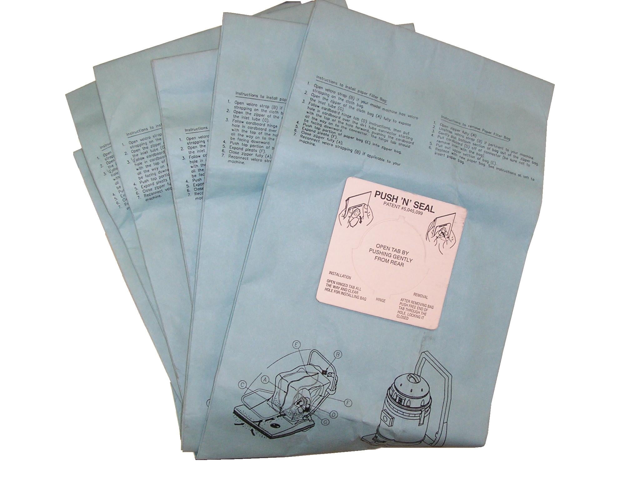 5-Pack 42-Liter Disposable Paper Vacuum Bag in Blue | - Bissell Commercial 332844