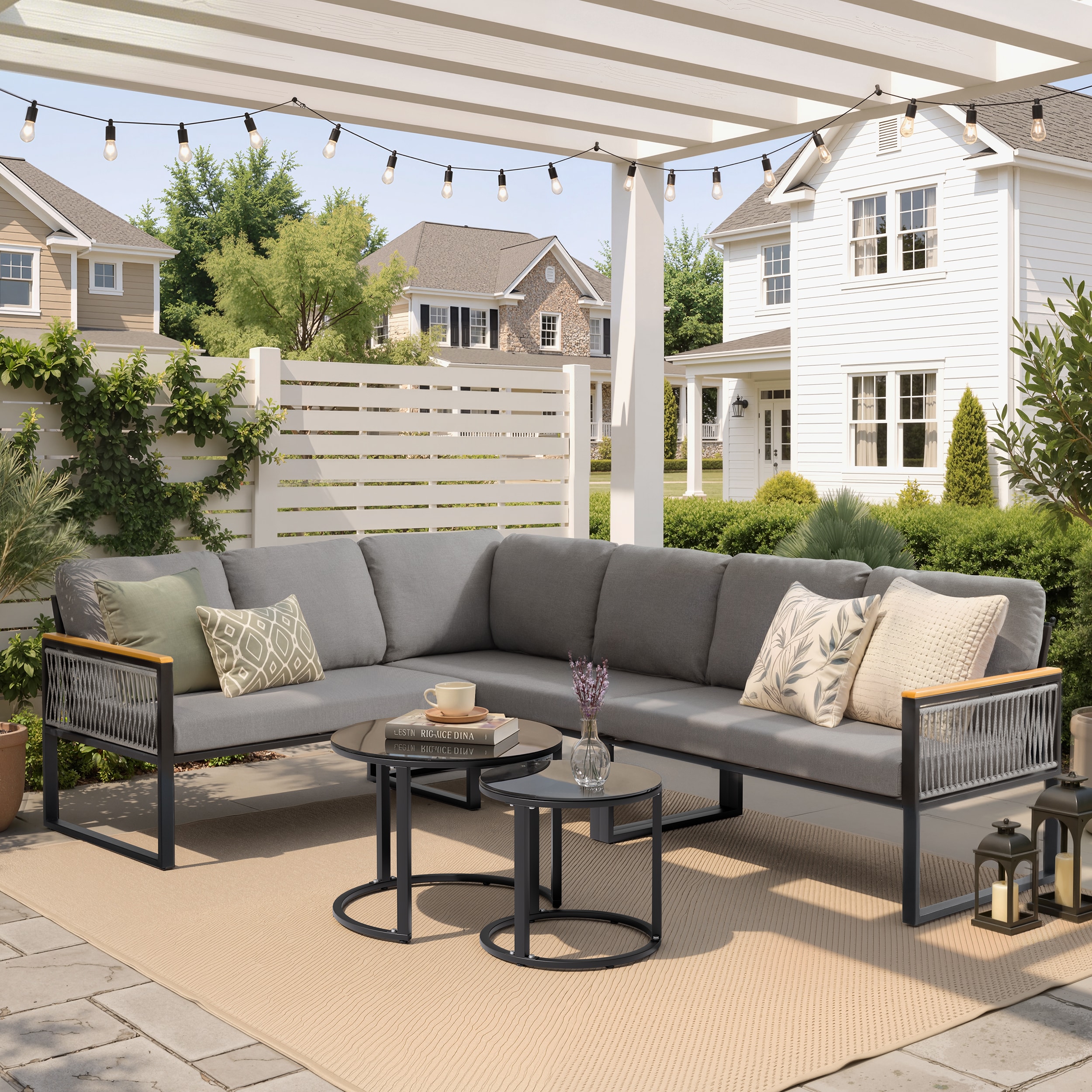 Pellebant ST25-SF005DGY-3 Patio-Sofas-Daybeds - View #2