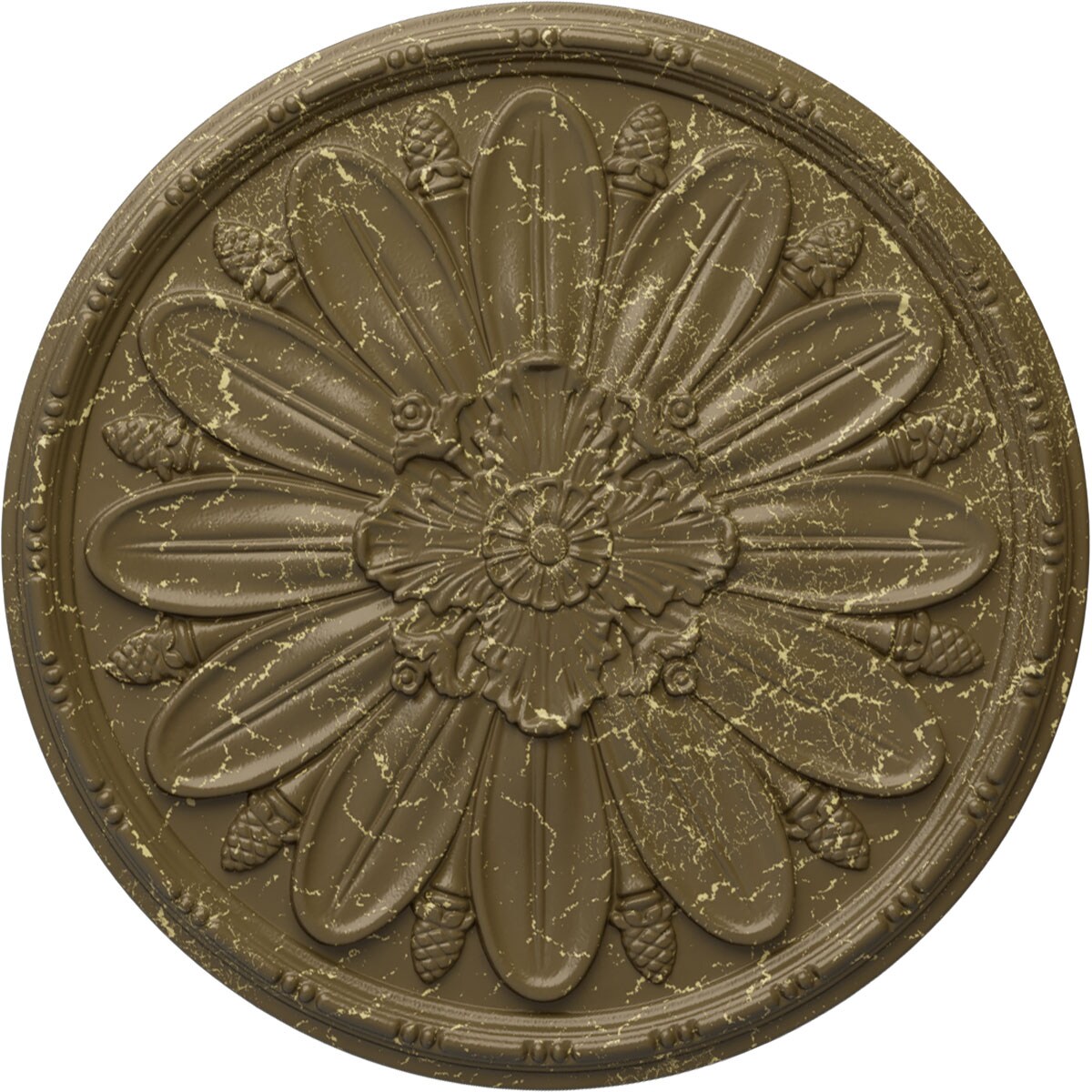 Ekena Millwork CM29FAMMC Fairfax 29.875-in W x 29.875-in L Painted Mississippi Mud Crackle Polyurethane Whole Ceiling Medallion