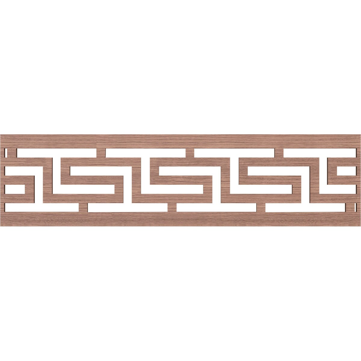 Ekena Millwork MLDB12X47TULWA Tulum Fretwork Flat Trim 12-in x 3.92-ft Walnut Brown Unfinished 2157579 Pierced Wall Panel Moulding
