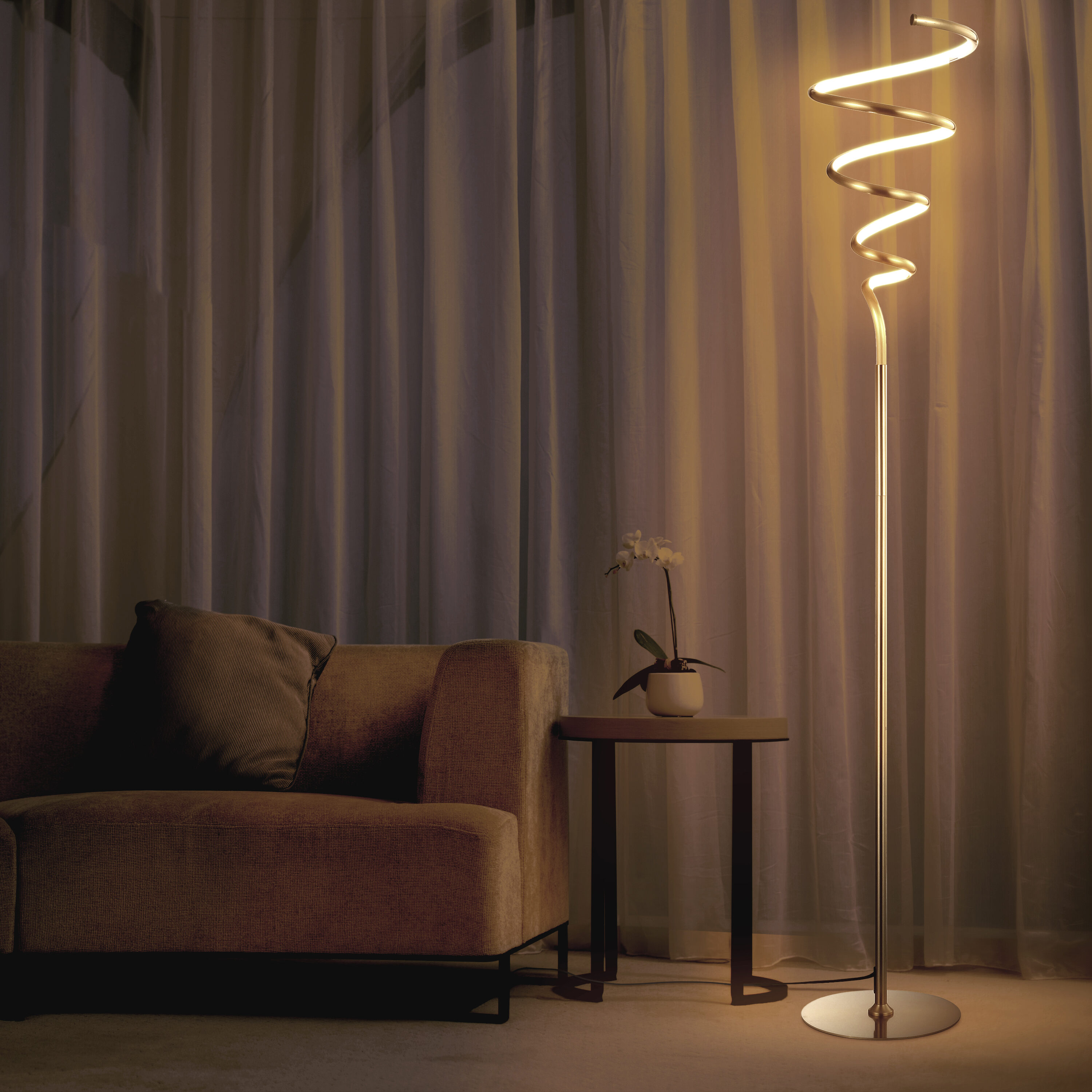 Scribble Metal Integrated Minimalist Glam Living Rooms Lamps & Lamp 