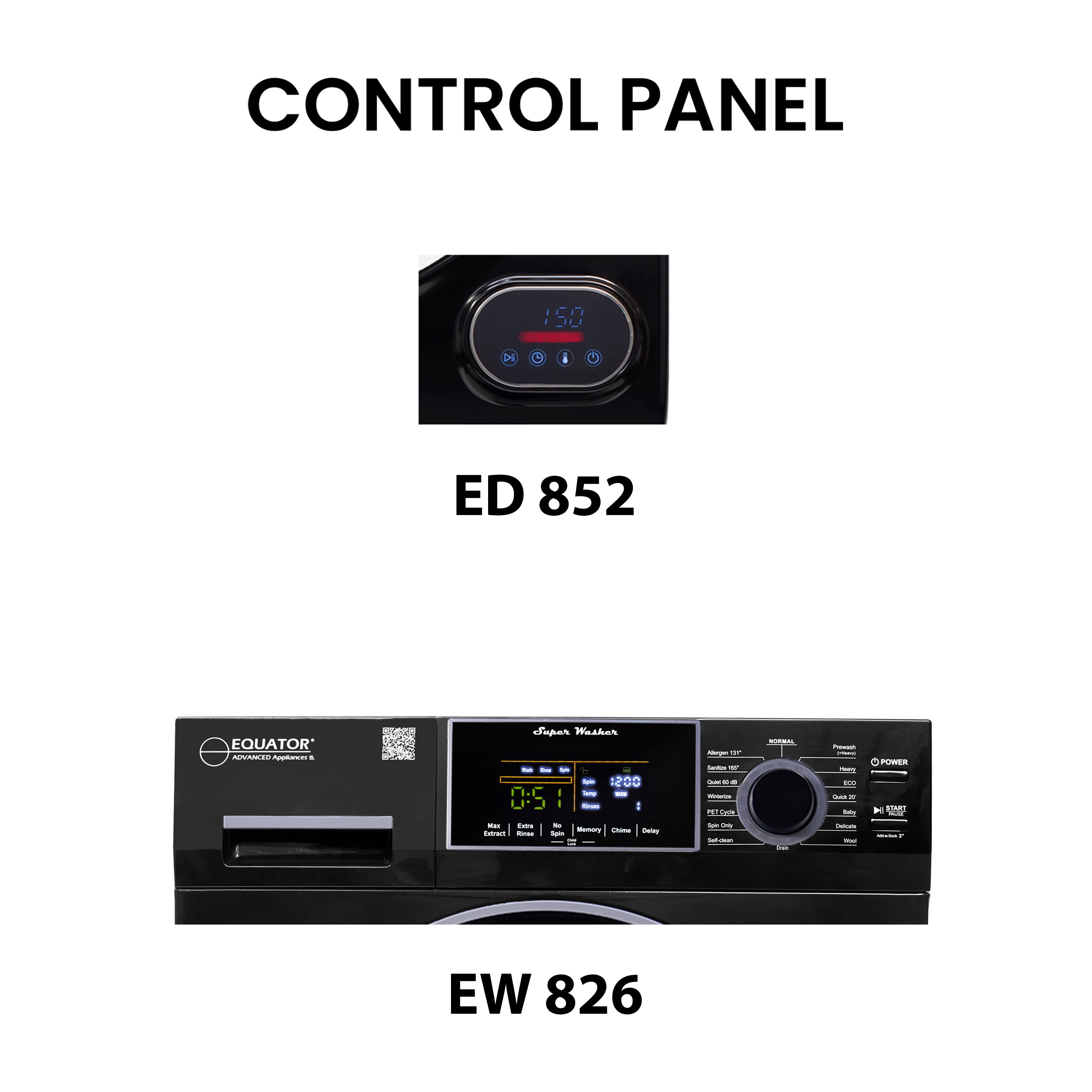 Equator Advanced Appliances EW 826 & ED 852 B Combo-Washer-And-Dryer - View #4